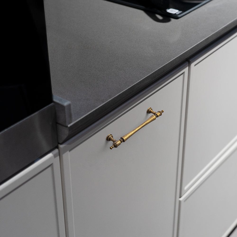 Goo-Ki Ornate Tapered Cabinet Handle with Sculpted Detailing Vintage Hardware for Kitchen