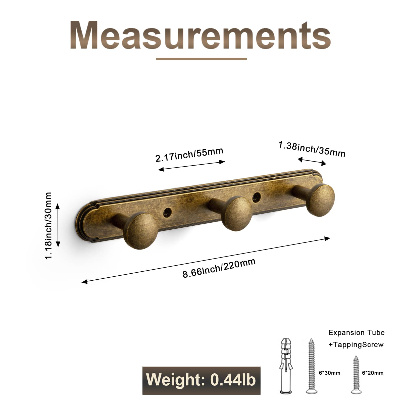 Goo-Ki Ornate Traditional Aged Zinc Alloy Coat Hanger Rail, Wall Mounted Hooks for Coats, Towels & Accessories