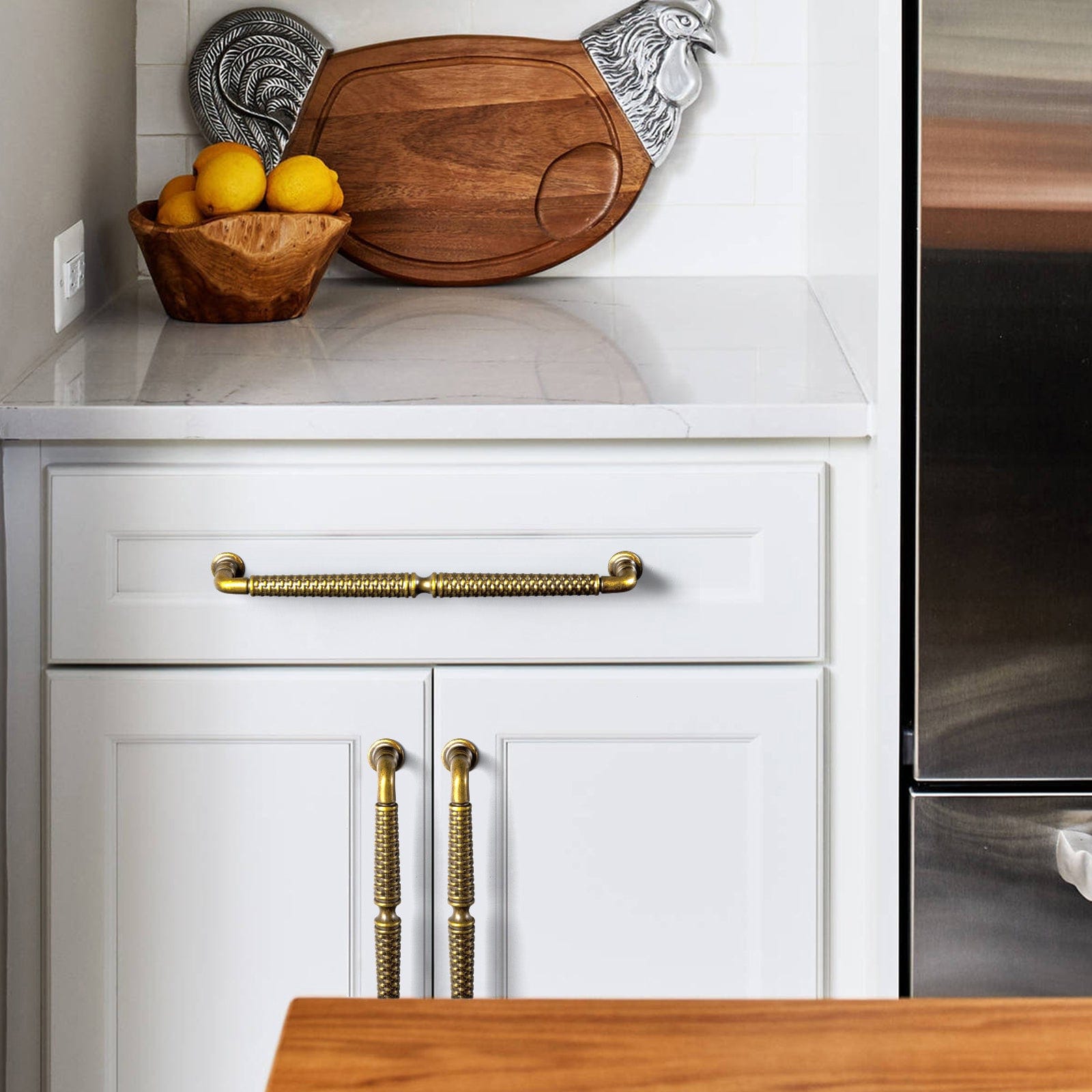 Goo-Ki Ornate Woven Pattern Zinc Alloy Cabinet Knobs & Pulls - Retro Style Hardware for Kitchen Cabinets