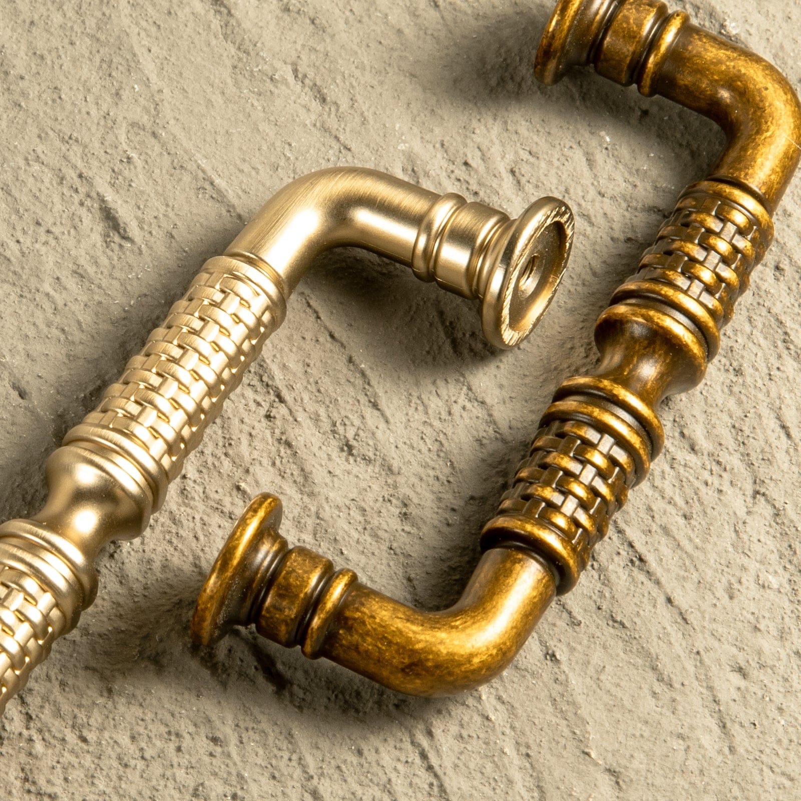 Goo-Ki Ornate Woven Pattern Zinc Alloy Cabinet Knobs & Pulls - Retro Style Hardware for Kitchen Cabinets