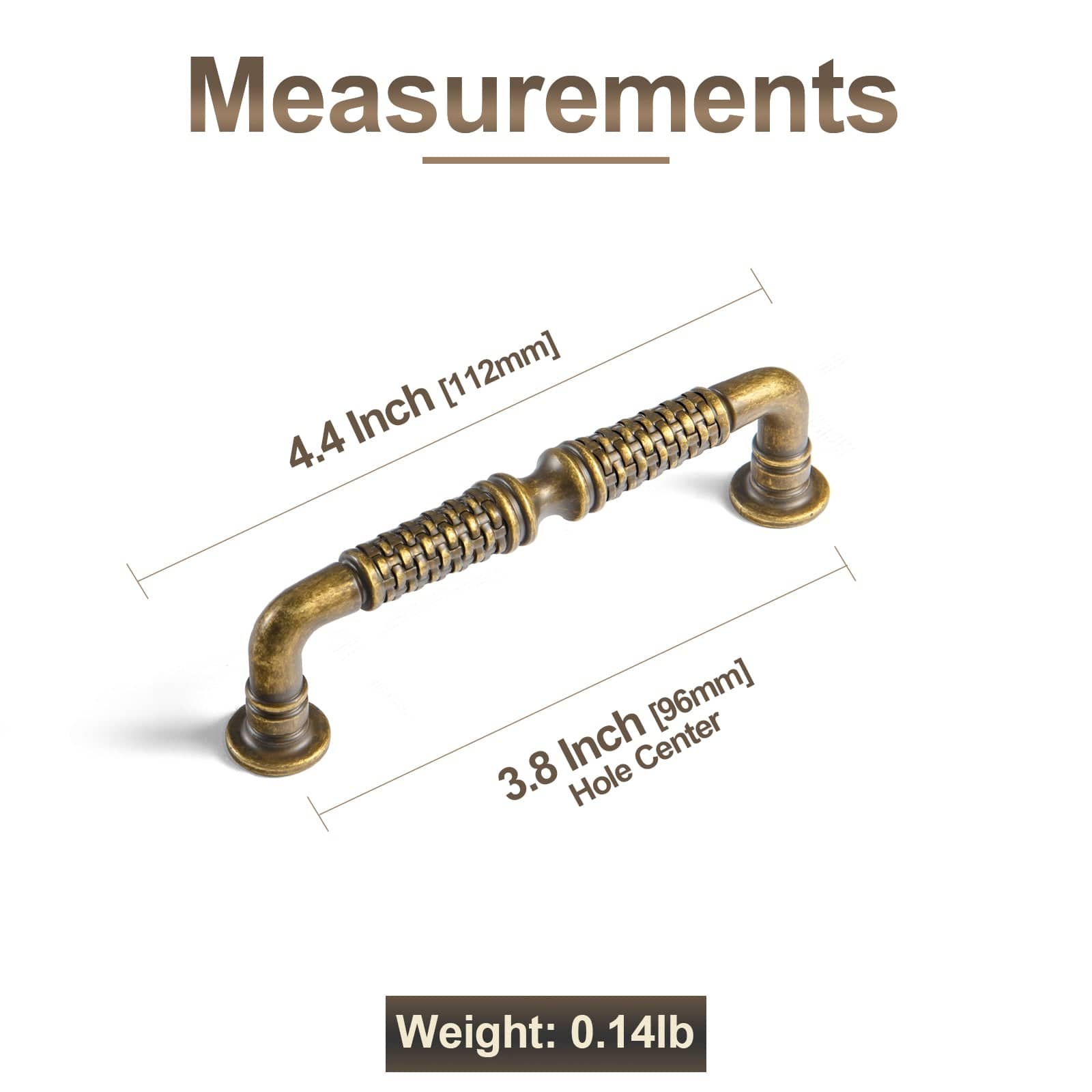 Goo-Ki Ornate Woven Pattern Zinc Alloy Cabinet Knobs & Pulls - Retro Style Hardware for Kitchen Cabinets