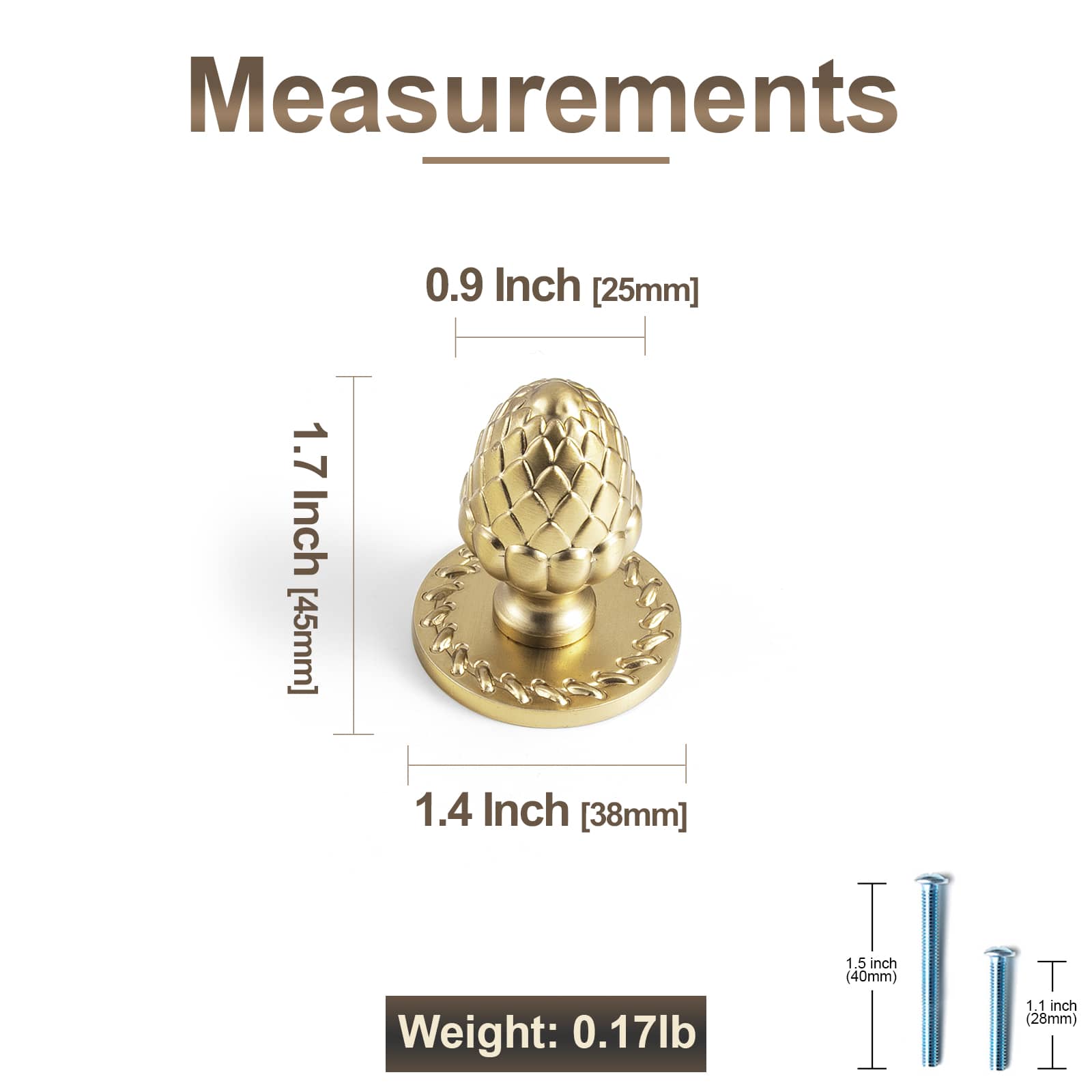 Goo-Ki Pinecone-Shaped Cabinet Knobs Premium Zinc Alloy Decorative Drawer Knobs with Multiple Styles of Round Backplates