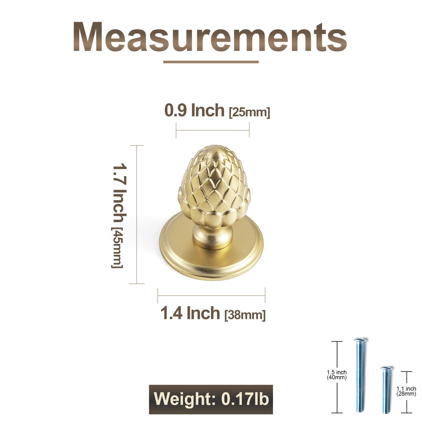 Goo-Ki Pinecone-Shaped Cabinet Knobs Premium Zinc Alloy Decorative Drawer Knobs with Multiple Styles of Round Backplates