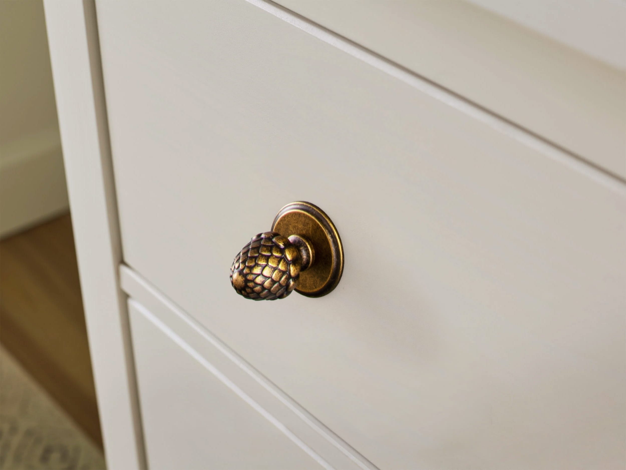 Goo-Ki Pinecone-Shaped Cabinet Knobs Premium Zinc Alloy Decorative Drawer Knobs with Multiple Styles of Round Backplates