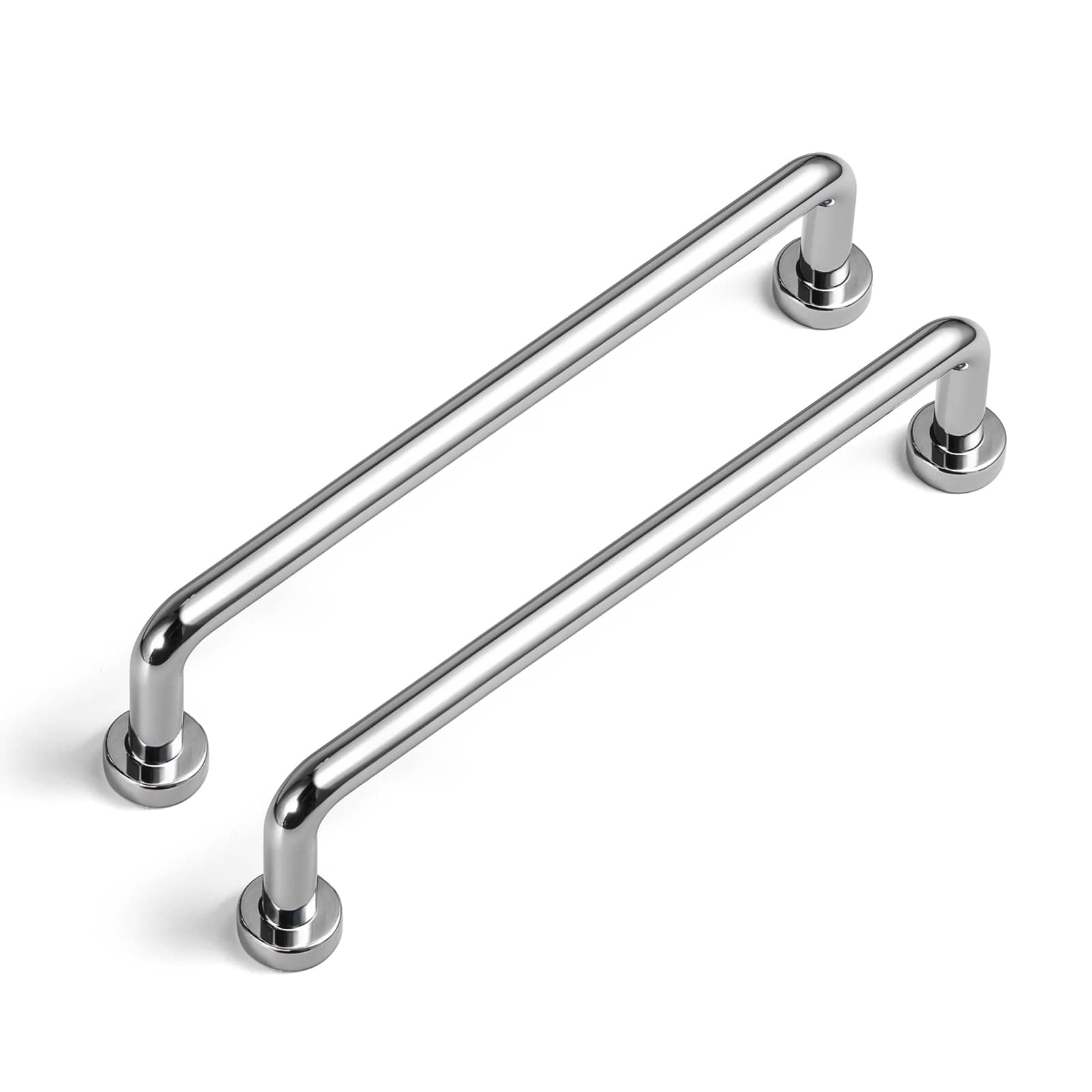 Goo-Ki Polished Chrome / 5'' Hole Center / 6 Pack Antique Rustic Vintage Cabinet Bar Pulls Decorative Drawer Handles