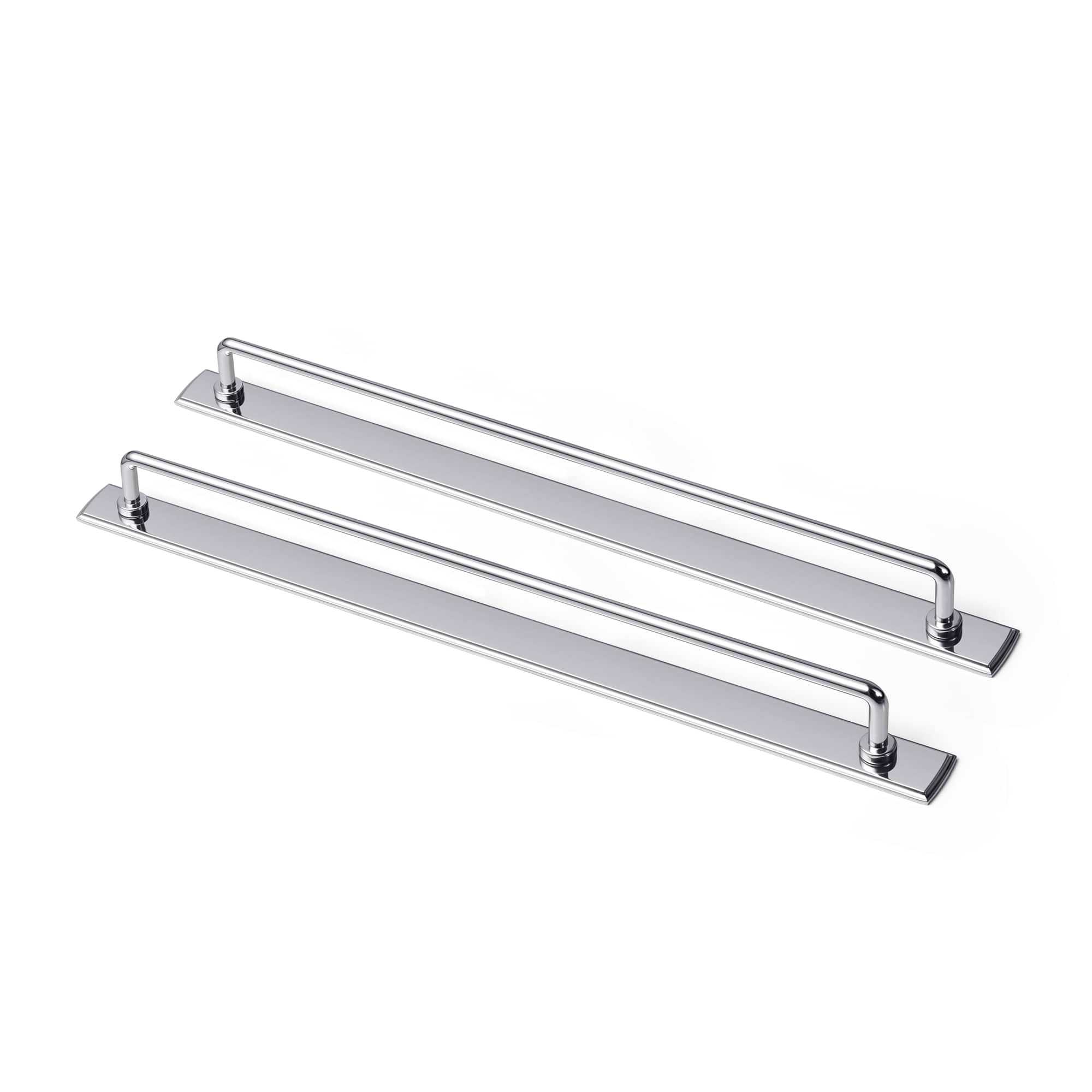 Goo-Ki Polished Chrome / G011 / 12.6'' Hole Center 2 Pack Cabinet Bar Pulls with Back Plate Vintage Drawer Handles Home Improvement Hardware