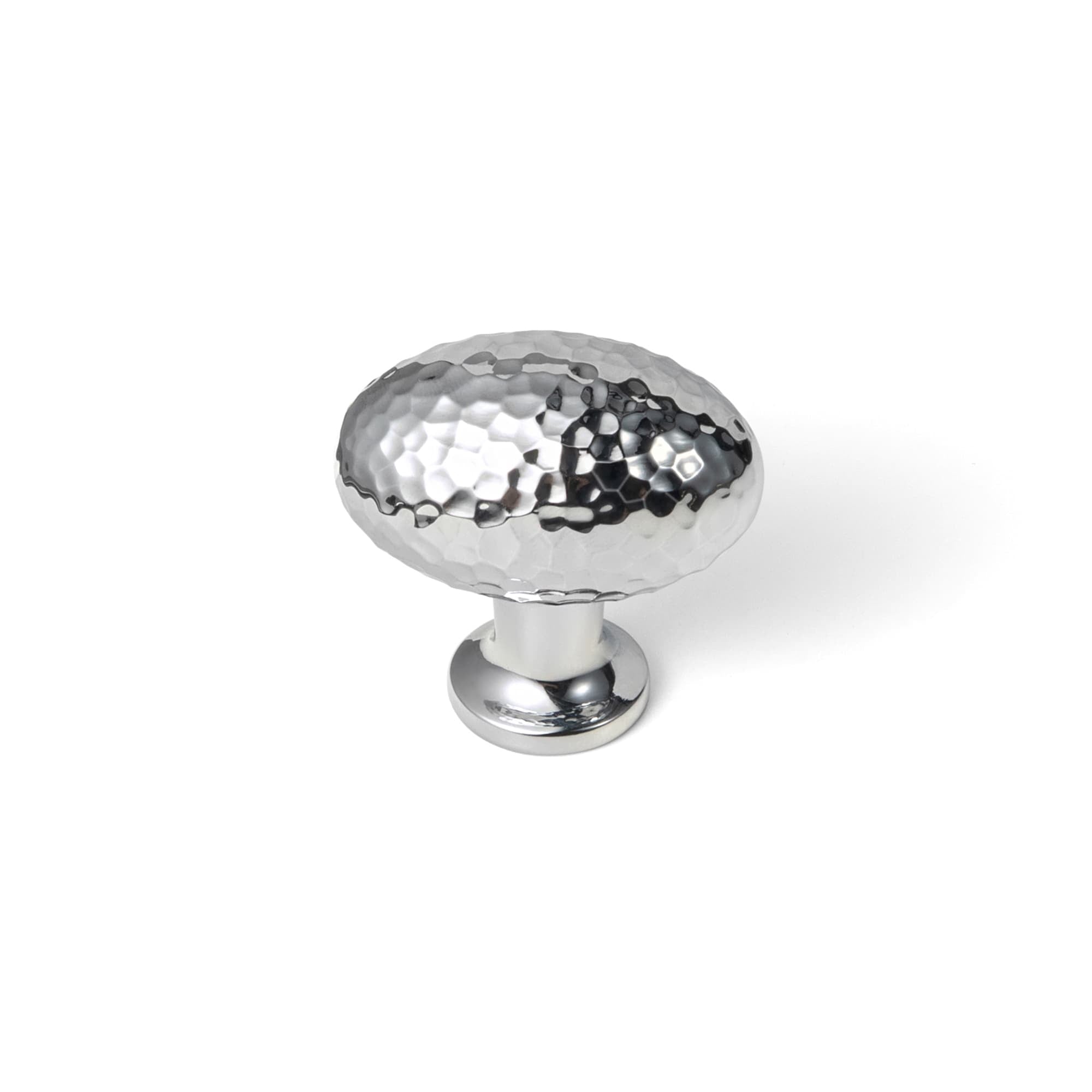 Goo-Ki Polished Chrome / Knob / 6 Pack Hammered Texture Oval Cabinet Knobs, Egg Shaped Solid Zinc Alloy Drawer Furniture Knobs for Kitchen Cabinets