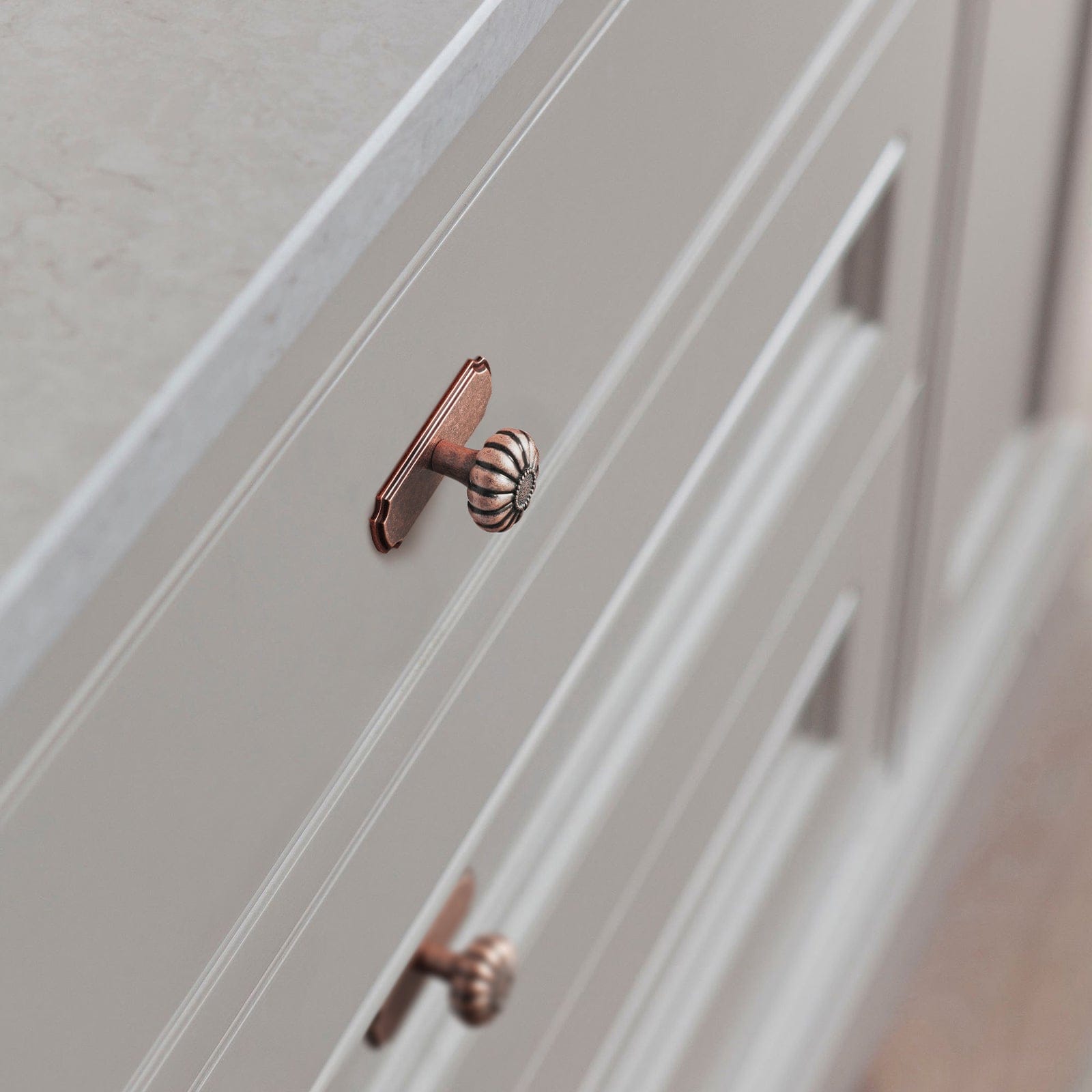 Goo-Ki Pumpkin Shape Vintage Cabinet Knobs 1.25 Inch Diameter Drawer Knobs