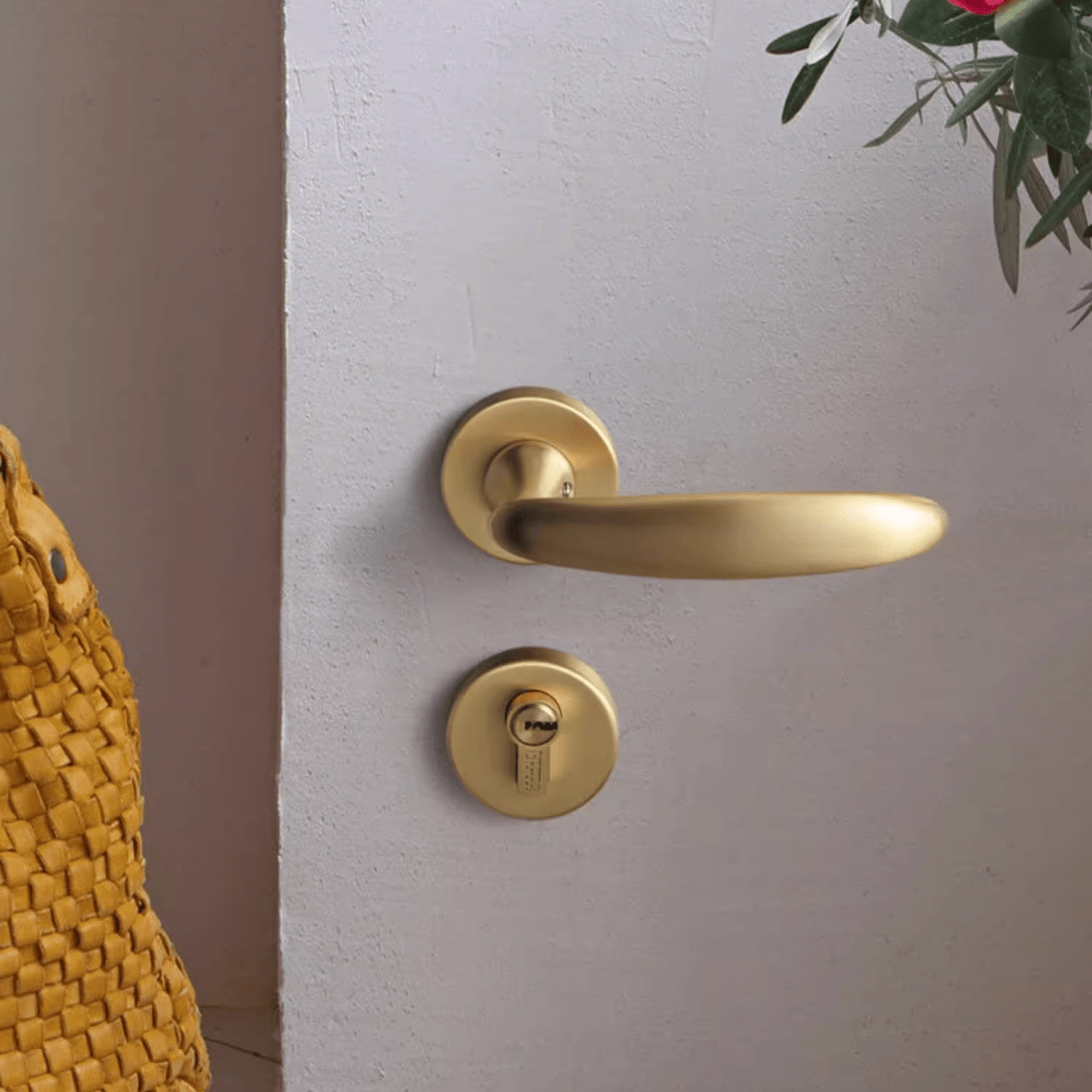 Goo-Ki Pure Copper Natural Antibacte Luxury Bedroom Door Lock Set