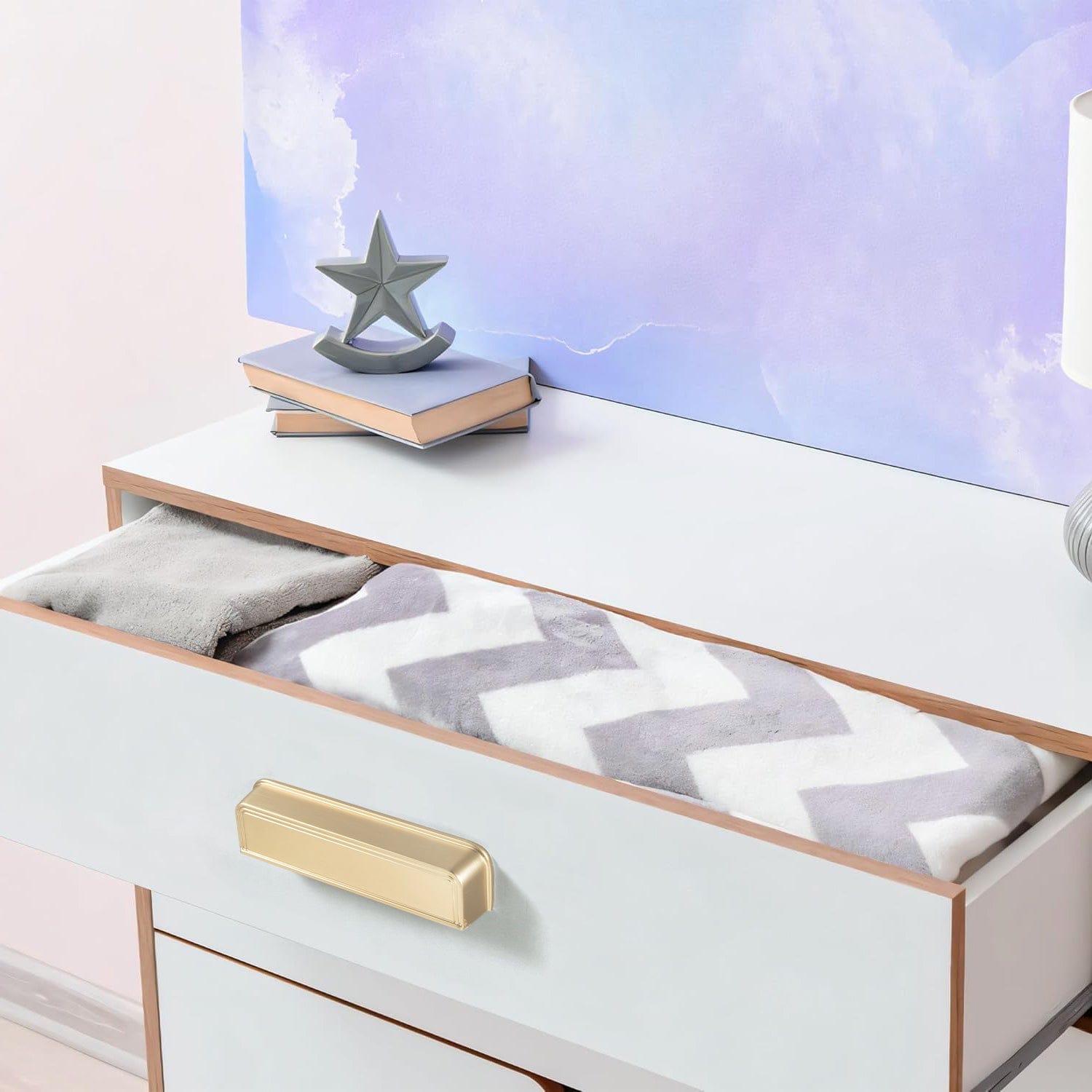 Goo-Ki Rectangular Profile Cabinet Pulls with Trimmed Edges - Retro Drawer Handles