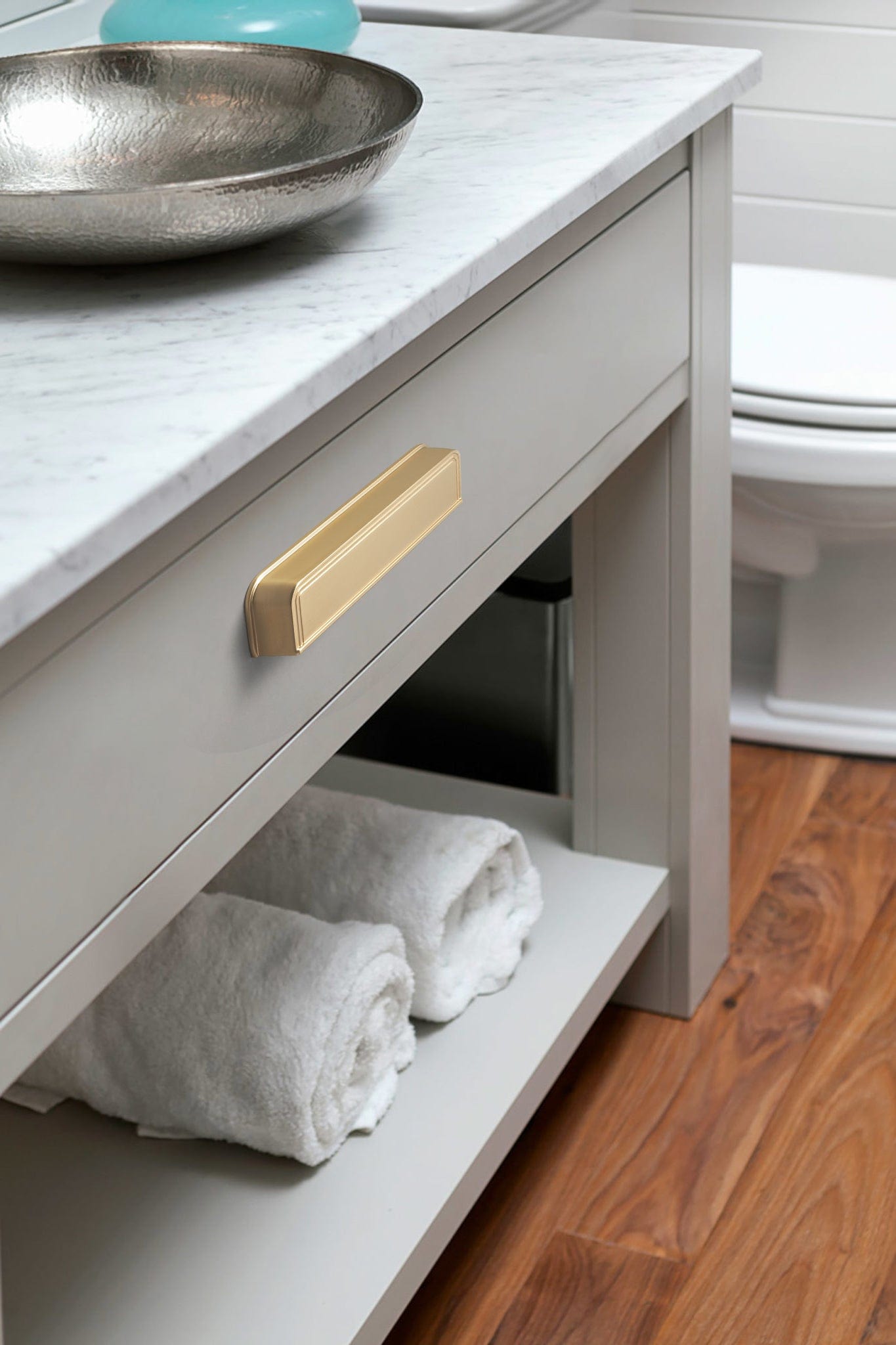 Goo-Ki Rectangular Profile Cabinet Pulls with Trimmed Edges - Retro Drawer Handles