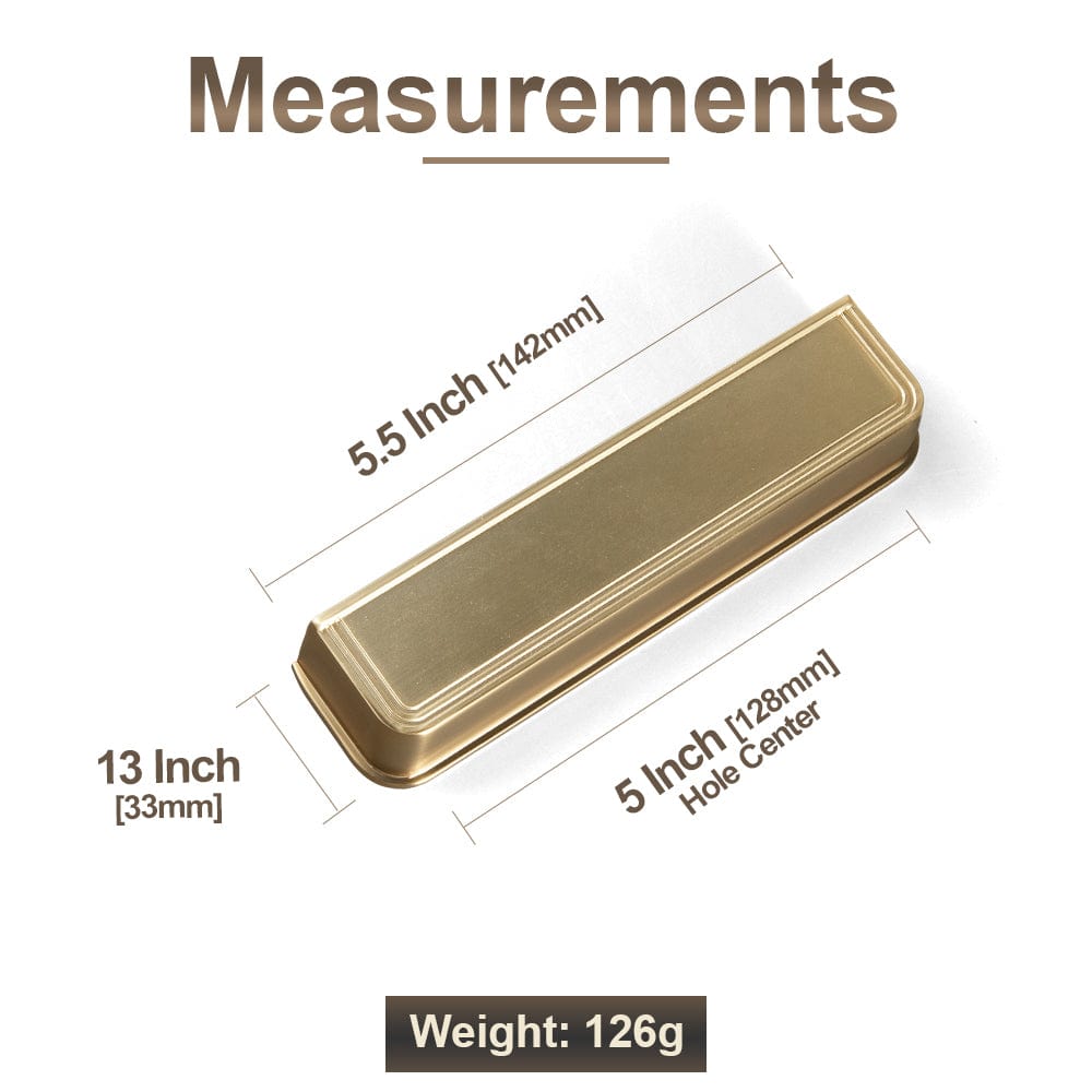 Goo-Ki Rectangular Profile Cabinet Pulls with Trimmed Edges - Retro Drawer Handles