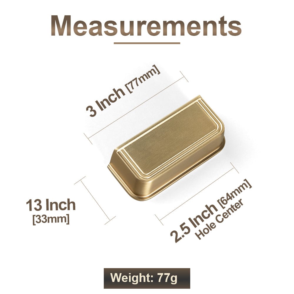 Goo-Ki Rectangular Profile Cabinet Pulls with Trimmed Edges - Retro Drawer Handles