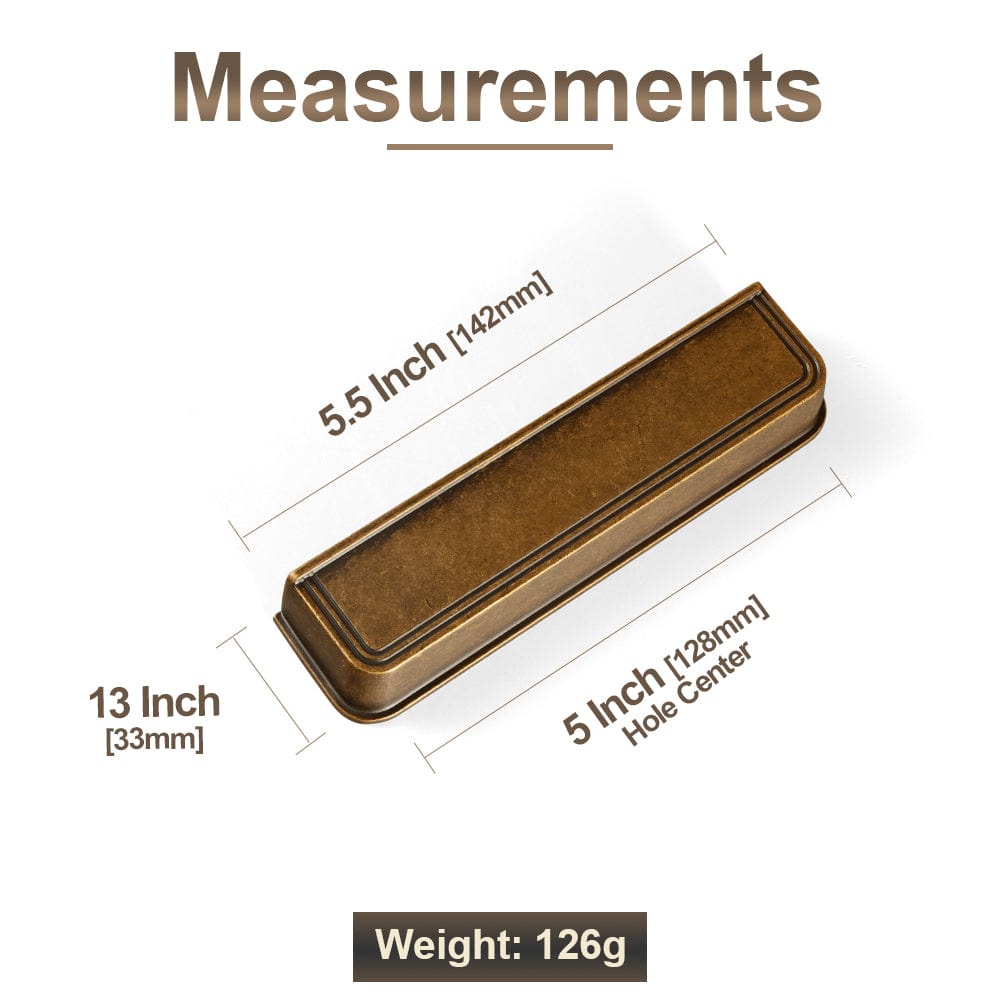 Goo-Ki Rectangular Profile Cabinet Pulls with Trimmed Edges - Retro Drawer Handles
