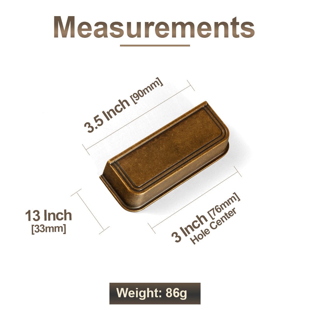 Goo-Ki Rectangular Profile Cabinet Pulls with Trimmed Edges - Retro Drawer Handles