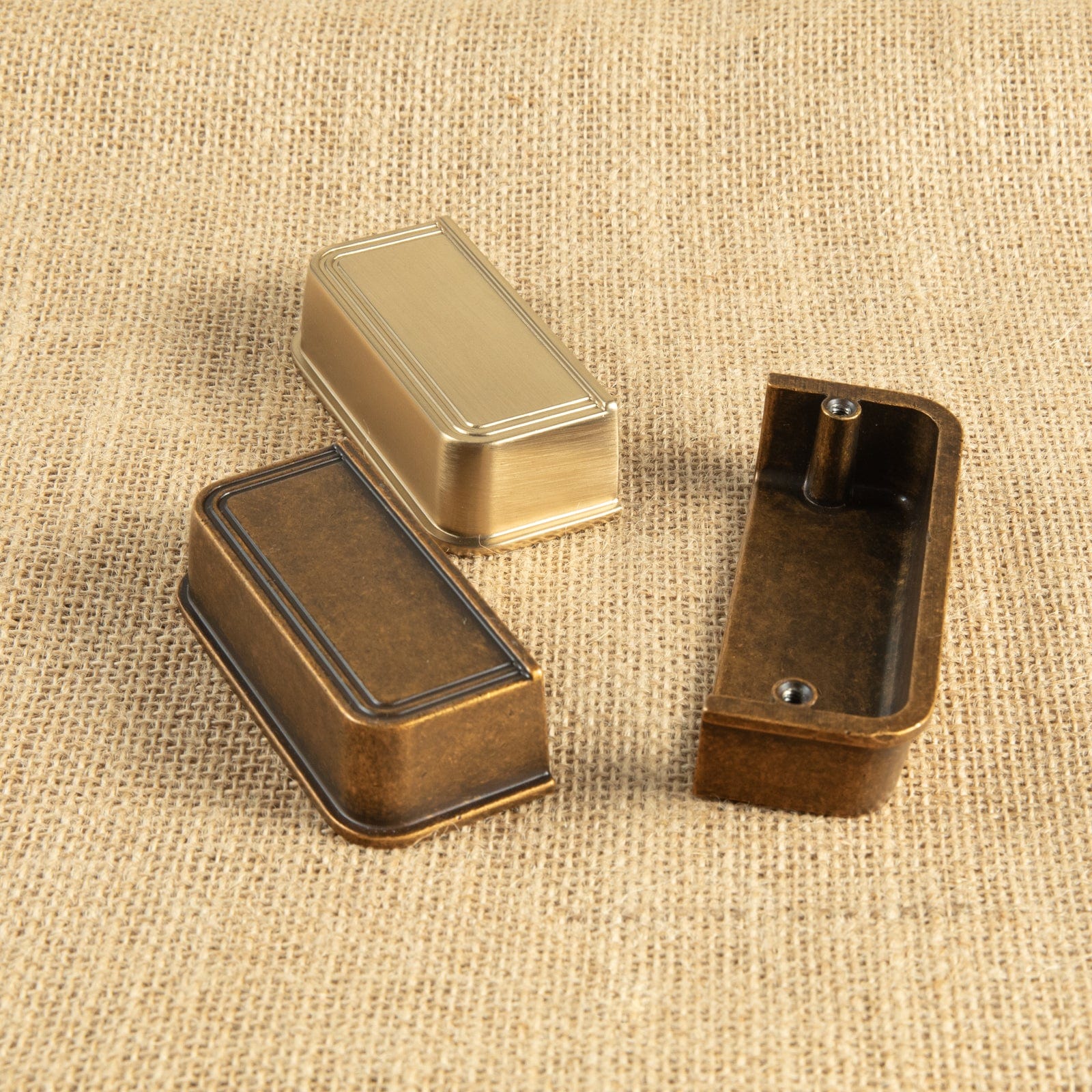 Goo-Ki Rectangular Profile Cabinet Pulls with Trimmed Edges - Retro Drawer Handles