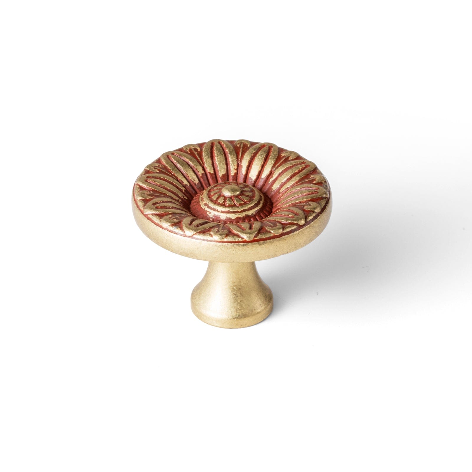 Goo-Ki Red-Yellow Vintage / Knob / 6 Pack Ornate Sunflower Embossed Cabinet Knobs Distressed Multi-Tone Zinc Alloy Furniture Hardware