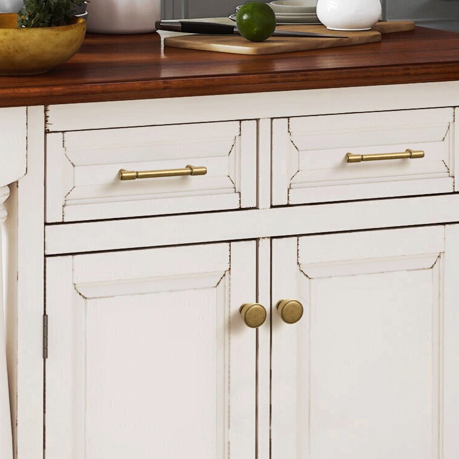 Goo-Ki Retro Drawer Knobs for Dresser Cupboard Solid Zinc Alloy Single Hole Cabinet Hardware