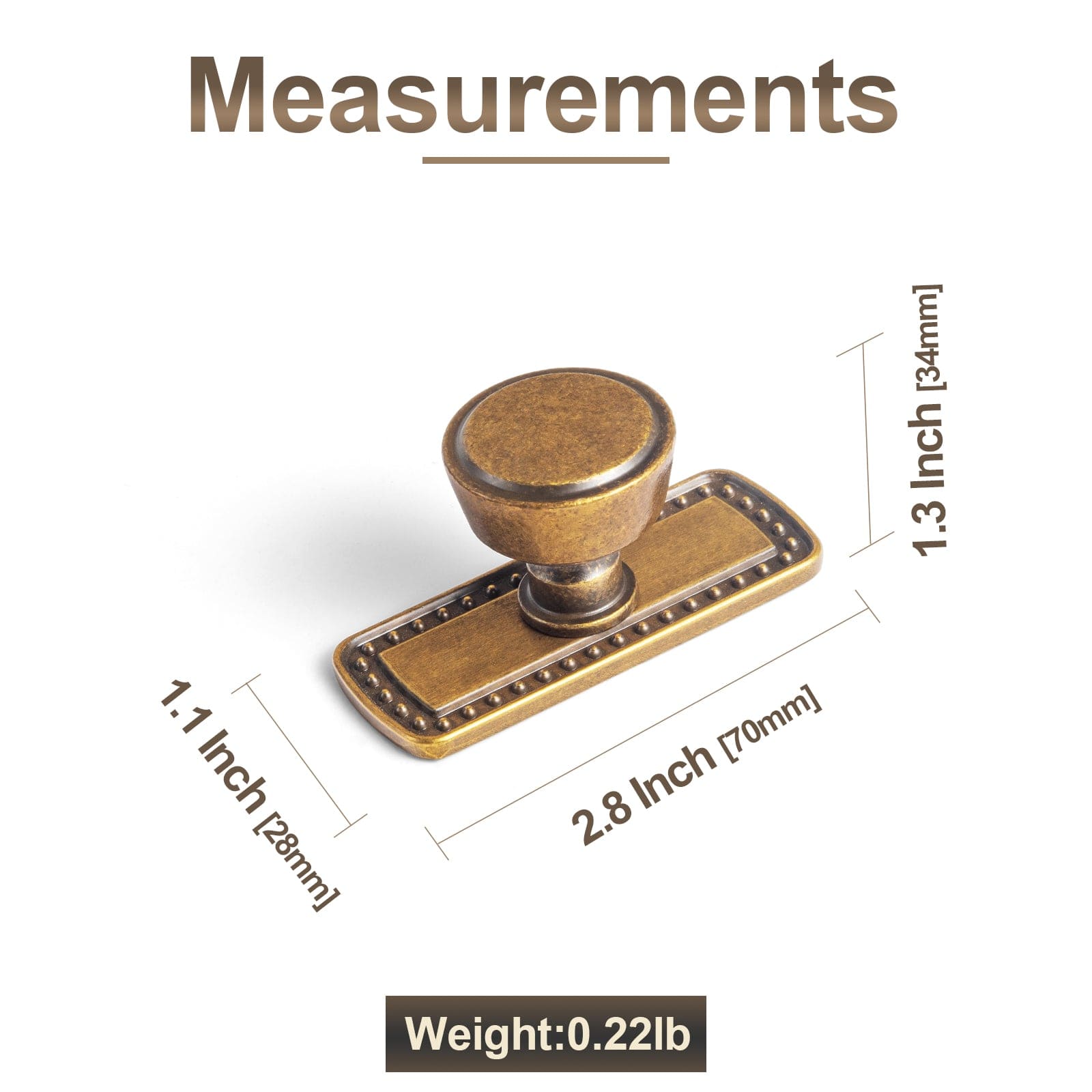 Goo-Ki Retro Drawer Knobs for Dresser Cupboard Solid Zinc Alloy Single Hole Cabinet Hardware