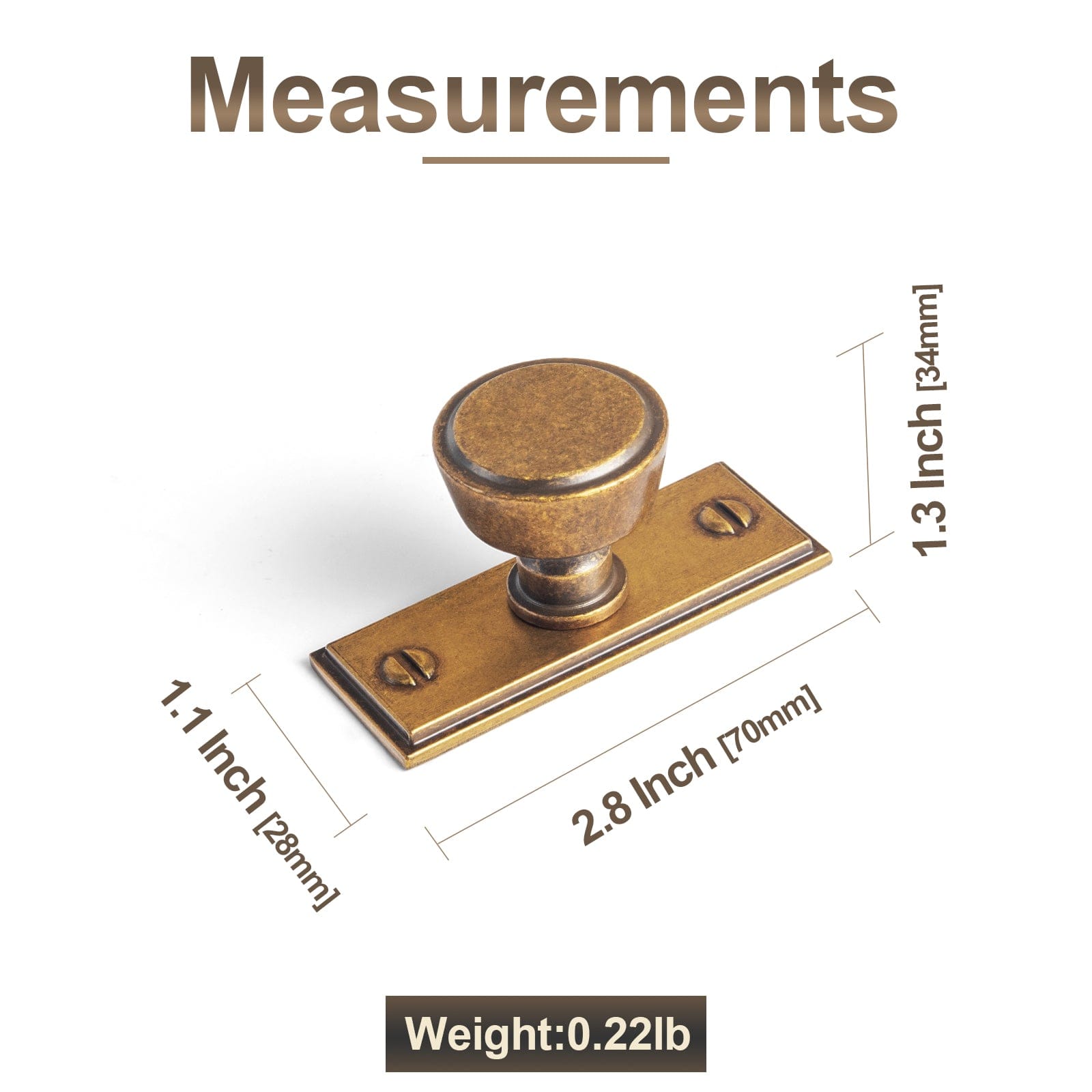 Goo-Ki Retro Drawer Knobs for Dresser Cupboard Solid Zinc Alloy Single Hole Cabinet Hardware