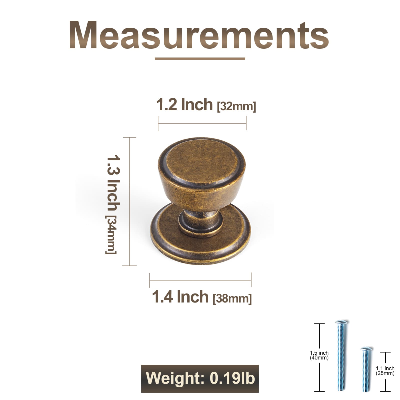 Goo-Ki Retro Drawer Knobs for Dresser Cupboard Solid Zinc Alloy Single Hole Cabinet Hardware