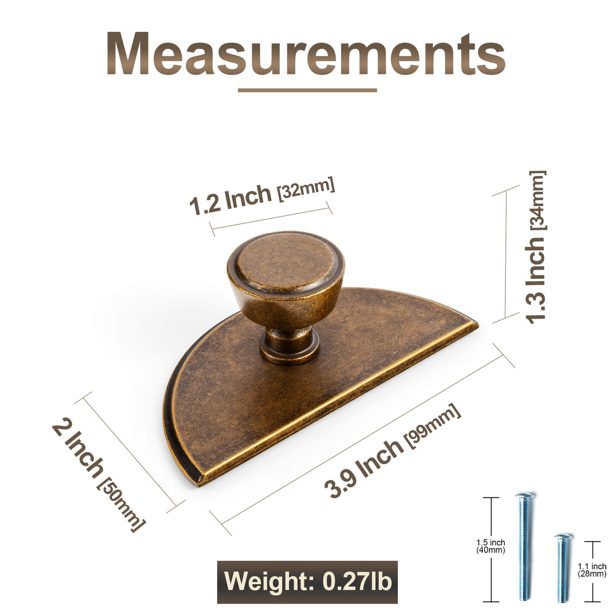 Goo-Ki Retro Drawer Knobs for Dresser Cupboard Solid Zinc Alloy Single Hole Cabinet Hardware