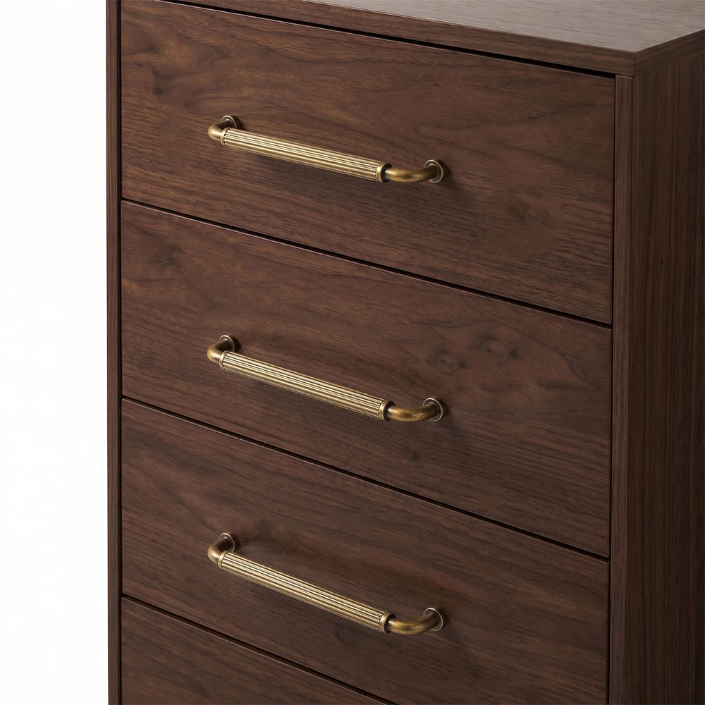 Goo-Ki Ribbed Bar Cabinet Pulls, Aluminum Grip Rail with Zinc Alloy End Pieces Fluted Drawer Handles for Kitchen Cabinet