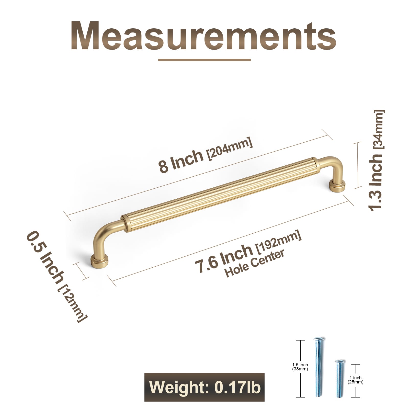 Goo-Ki Ribbed Bar Cabinet Pulls, Aluminum Grip Rail with Zinc Alloy End Pieces Fluted Drawer Handles for Kitchen Cabinet