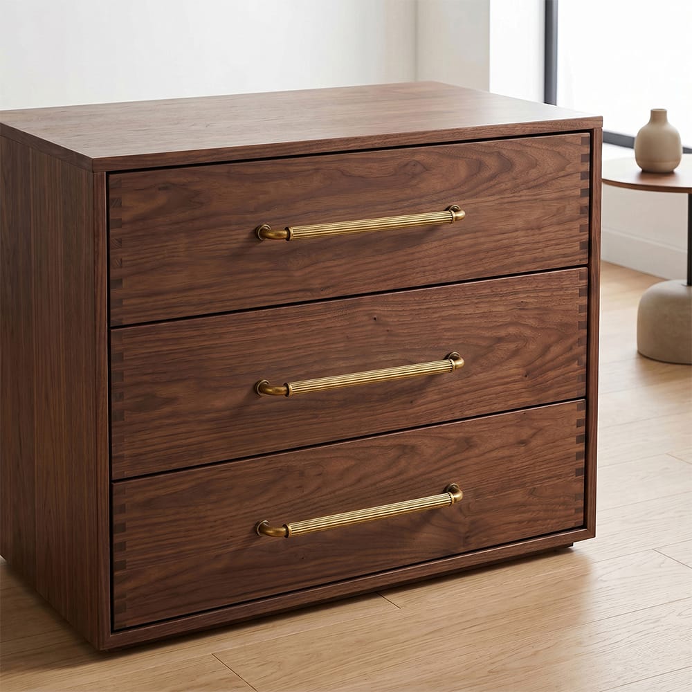 Goo-Ki Ribbed Bar Cabinet Pulls, Aluminum Grip Rail with Zinc Alloy End Pieces Fluted Drawer Handles for Kitchen Cabinet