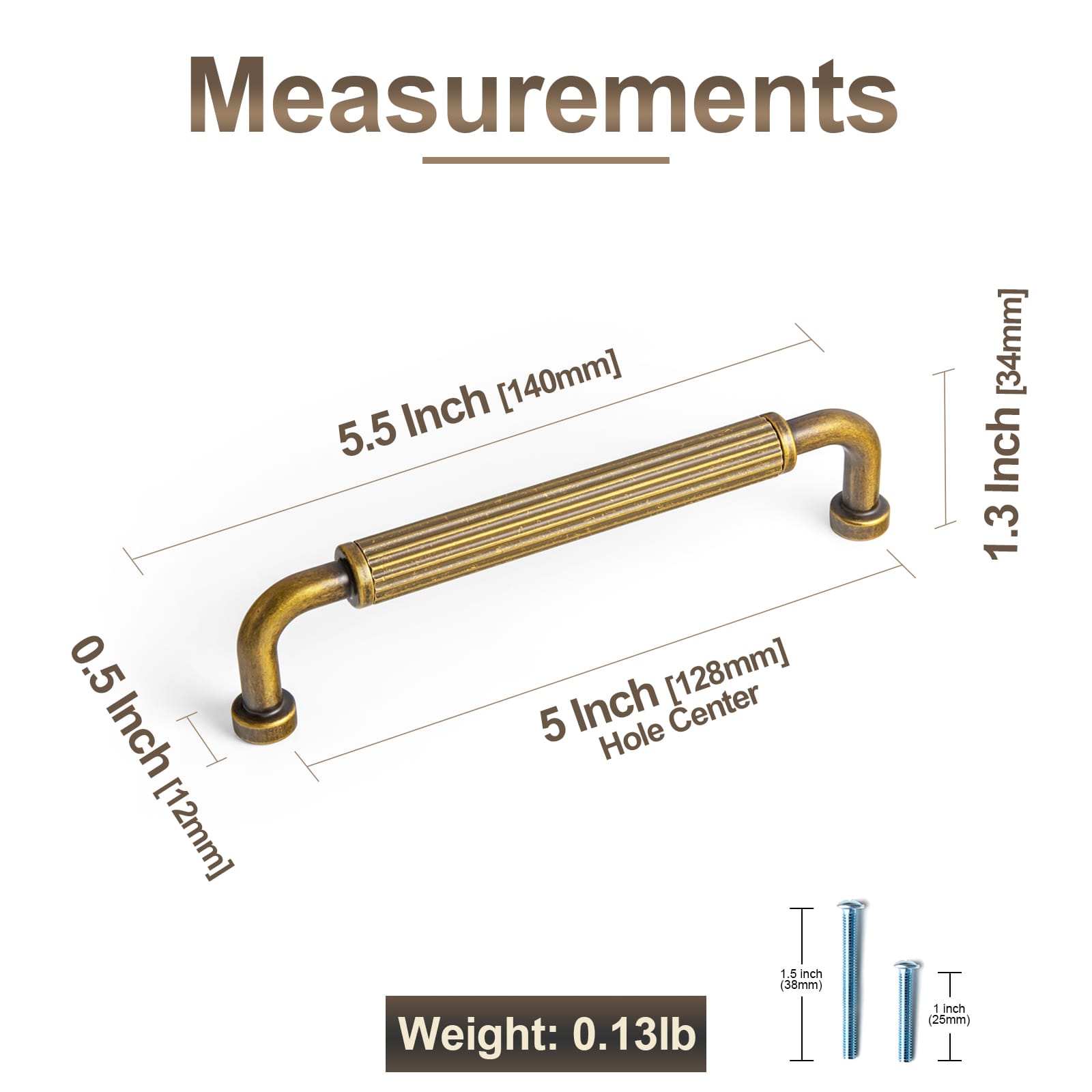 Goo-Ki Ribbed Bar Cabinet Pulls, Aluminum Grip Rail with Zinc Alloy End Pieces Fluted Drawer Handles for Kitchen Cabinet