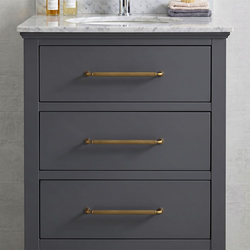 Goo-Ki Ribbed Bar Cabinet Pulls, Aluminum Grip Rail with Zinc Alloy End Pieces Fluted Drawer Handles for Kitchen Cabinet