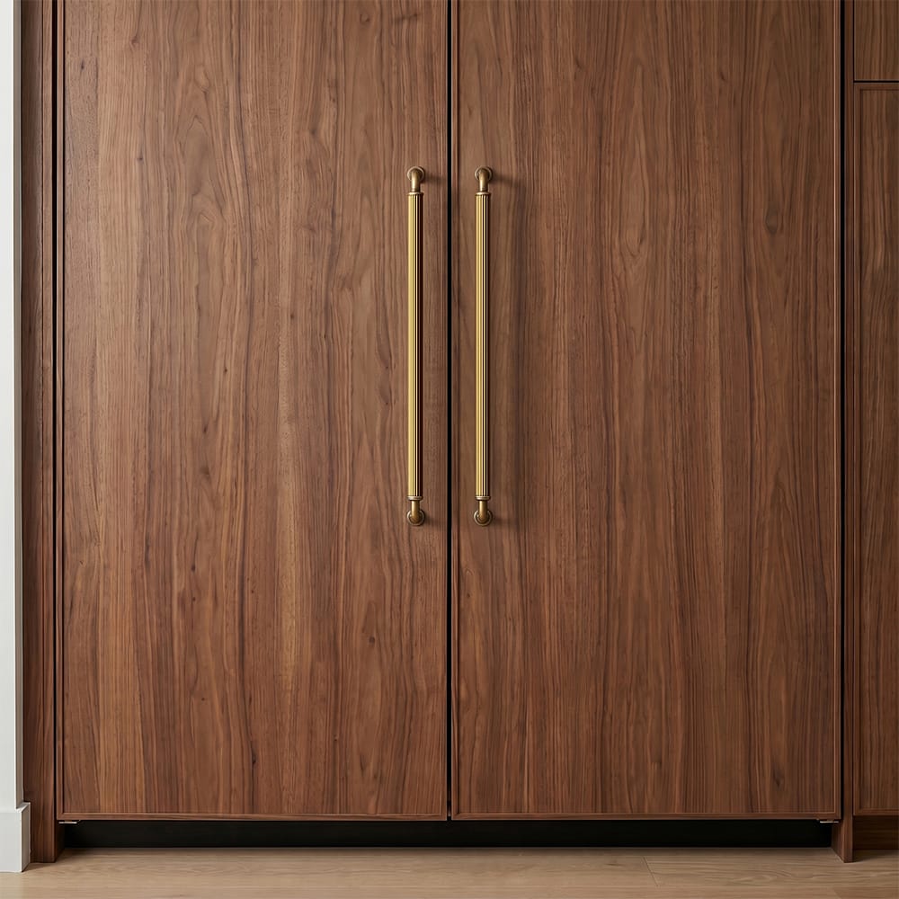 Goo-Ki Ribbed Bar Cabinet Pulls, Aluminum Grip Rail with Zinc Alloy End Pieces Fluted Drawer Handles for Kitchen Cabinet