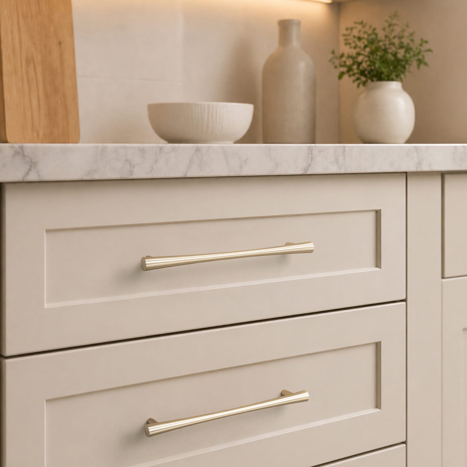 Goo-Ki Ribbed Fluted Cabinet Pull Handles Premium Zinc Alloy T-Bar Furniture Hardware