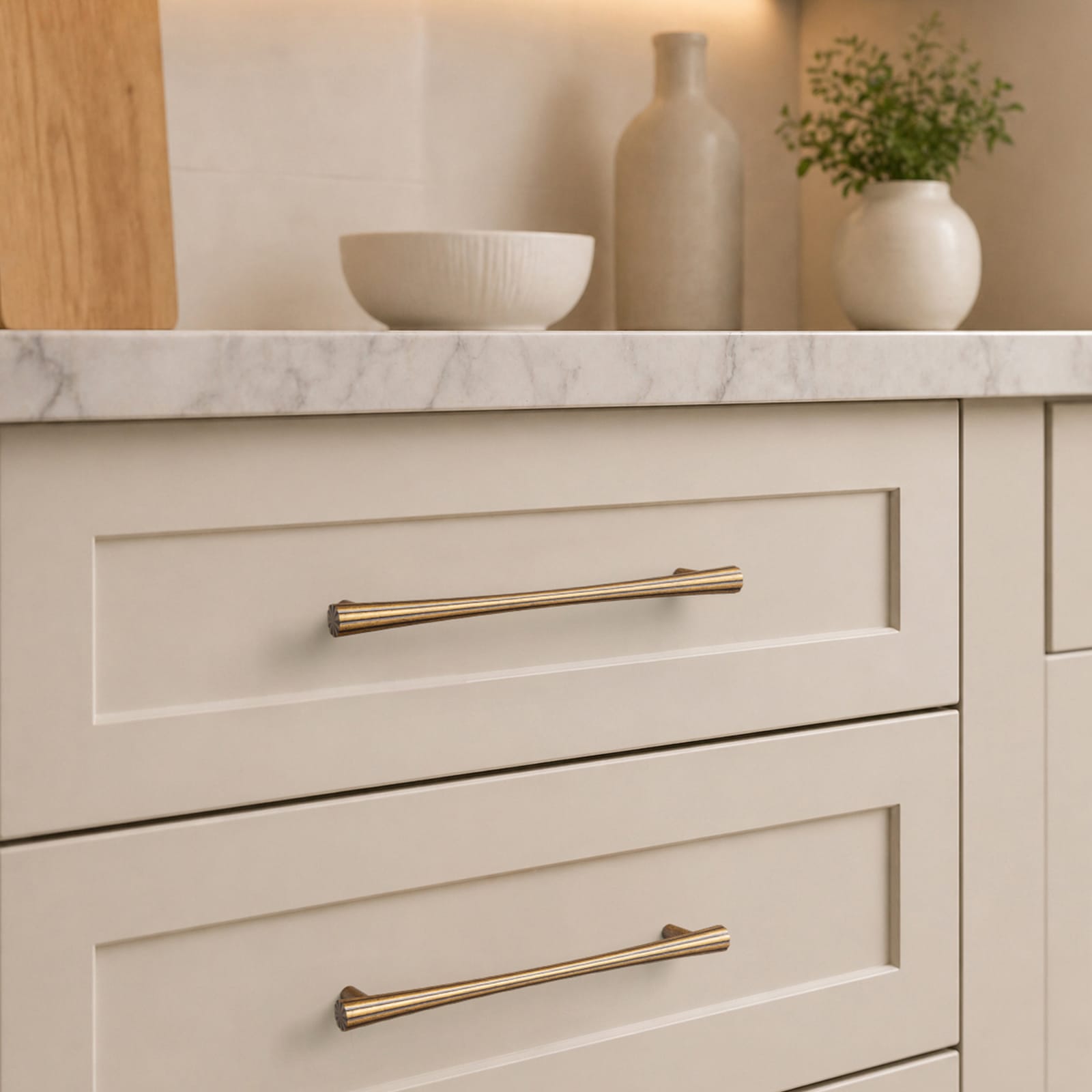 Goo-Ki Ribbed Fluted Cabinet Pull Handles Premium Zinc Alloy T-Bar Furniture Hardware