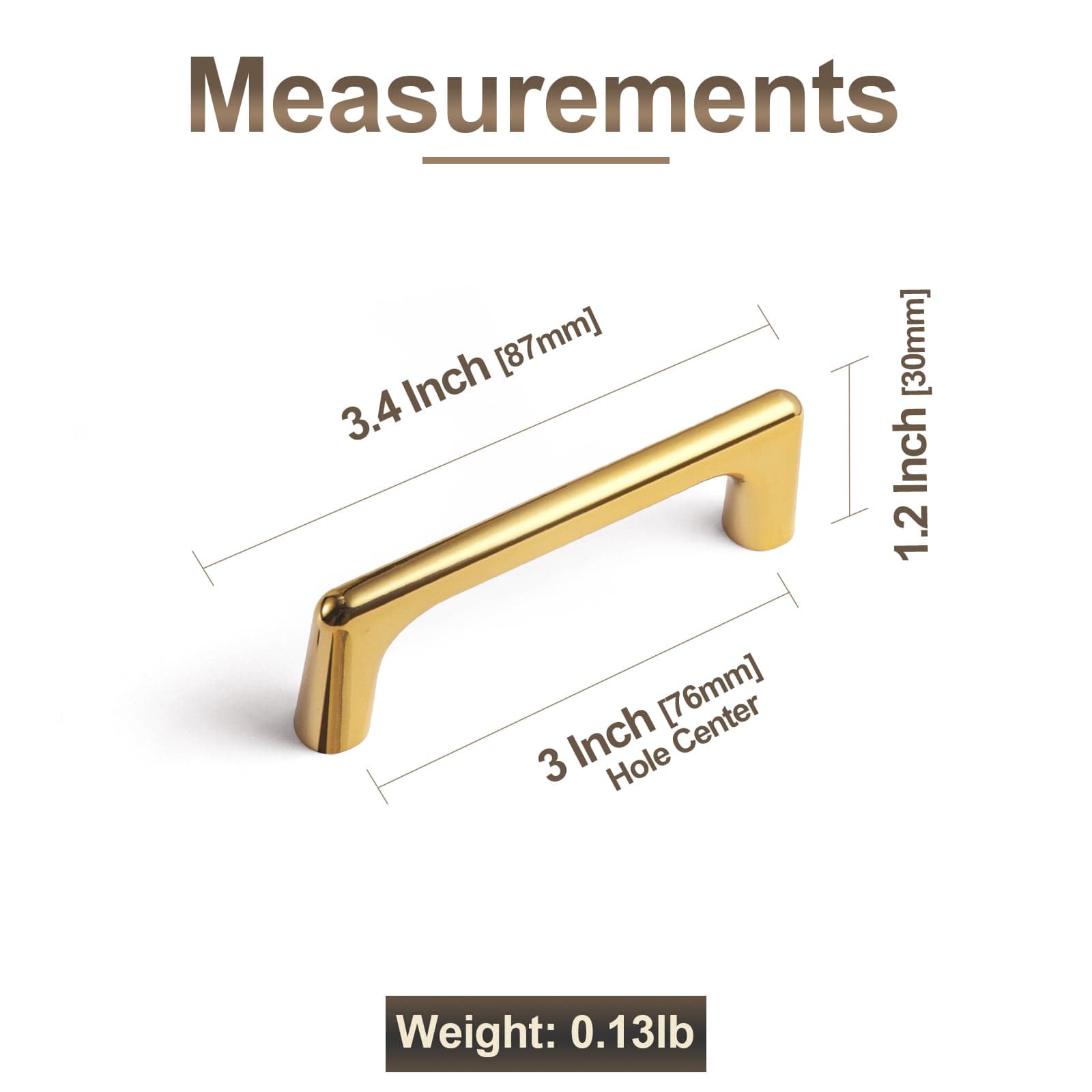 Goo-Ki Rich Gold Cabinet Pulls – Solid Zinc Alloy Modern Hardware