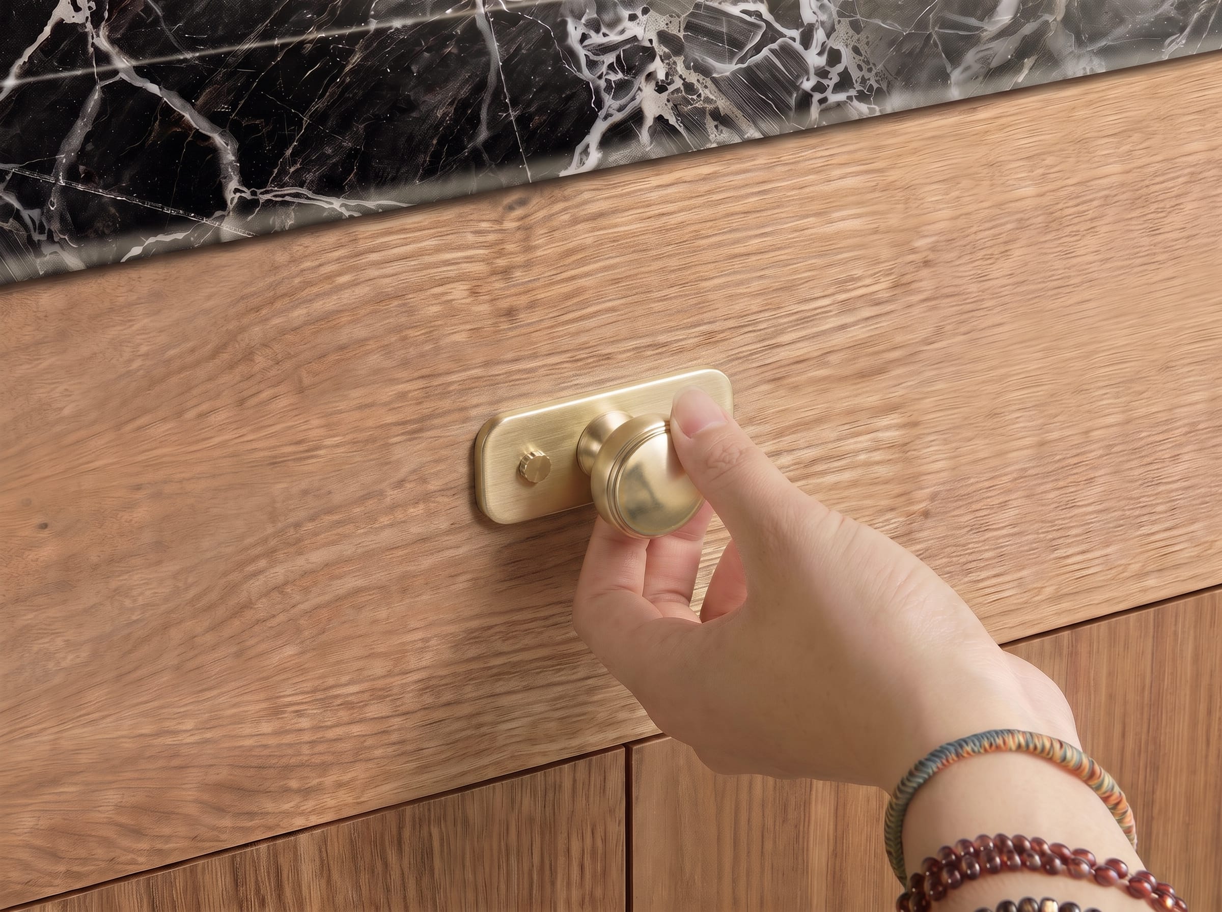 Goo-Ki Ring-Lined Round Dome Cabinet Hardware Zinc Alloy Ball-Shaped Cabinet Knobs