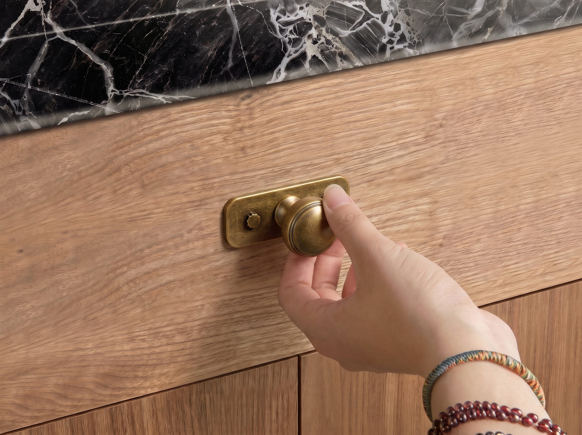 Goo-Ki Ring-Lined Round Dome Cabinet Hardware Zinc Alloy Ball-Shaped Cabinet Knobs