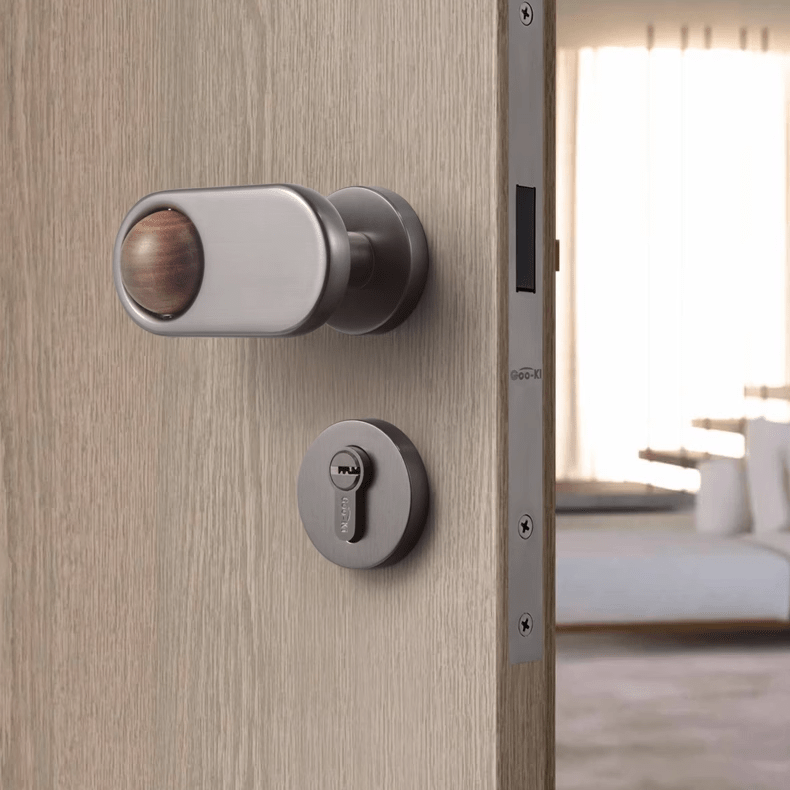 Goo-Ki Rotatable Black Walnut Door Lock American Style Bedroom Interior Door Lockset
