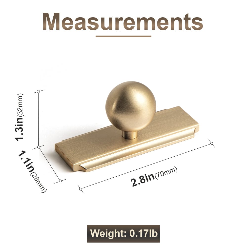 Goo-Ki Round Cabinet Knobs with Back Plate Zinc Alloy Cabinet Handle with Long Back Plate