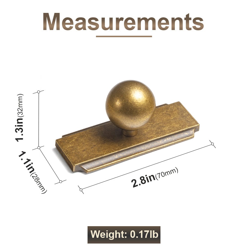 Goo-Ki Round Cabinet Knobs with Back Plate Zinc Alloy Cabinet Handle with Long Back Plate