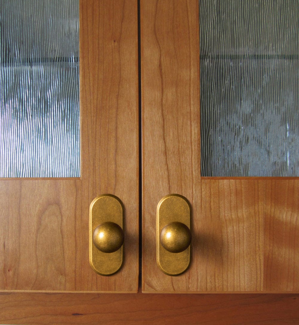 Goo-Ki Round Cabinet Knobs with Back Plate Zinc Alloy Cabinet Handle with Long Back Plate