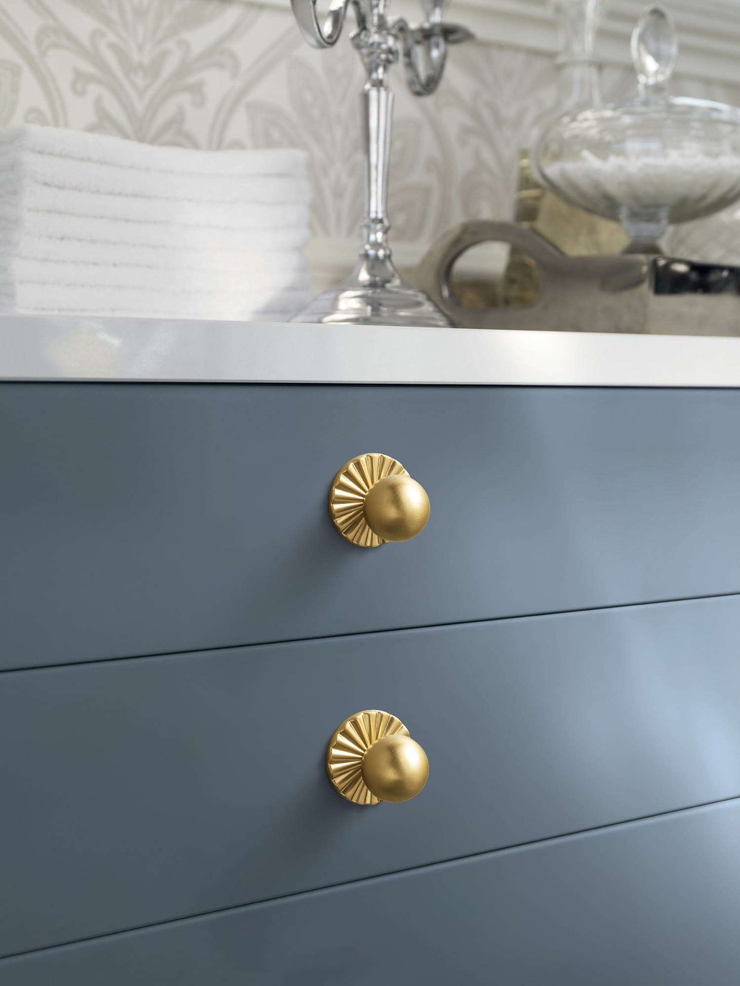 Goo-Ki Round Cabinet Knobs with Back Plate Zinc Alloy Cabinet Handle with Long Back Plate