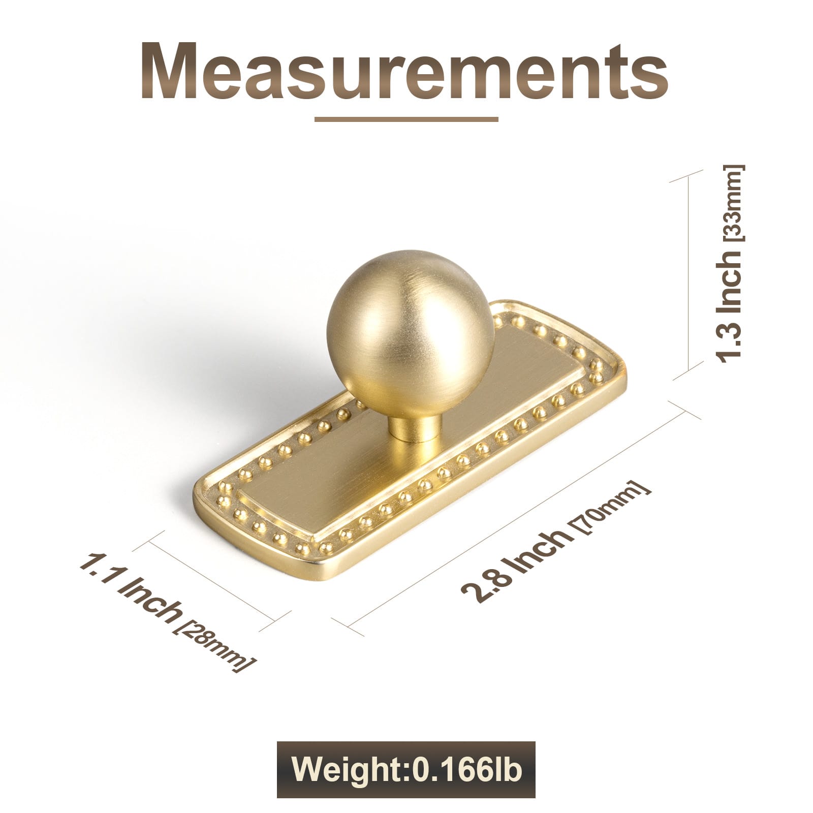 Goo-Ki Round Cabinet Knobs with Back Plate Zinc Alloy Cabinet Handle with Long Back Plate