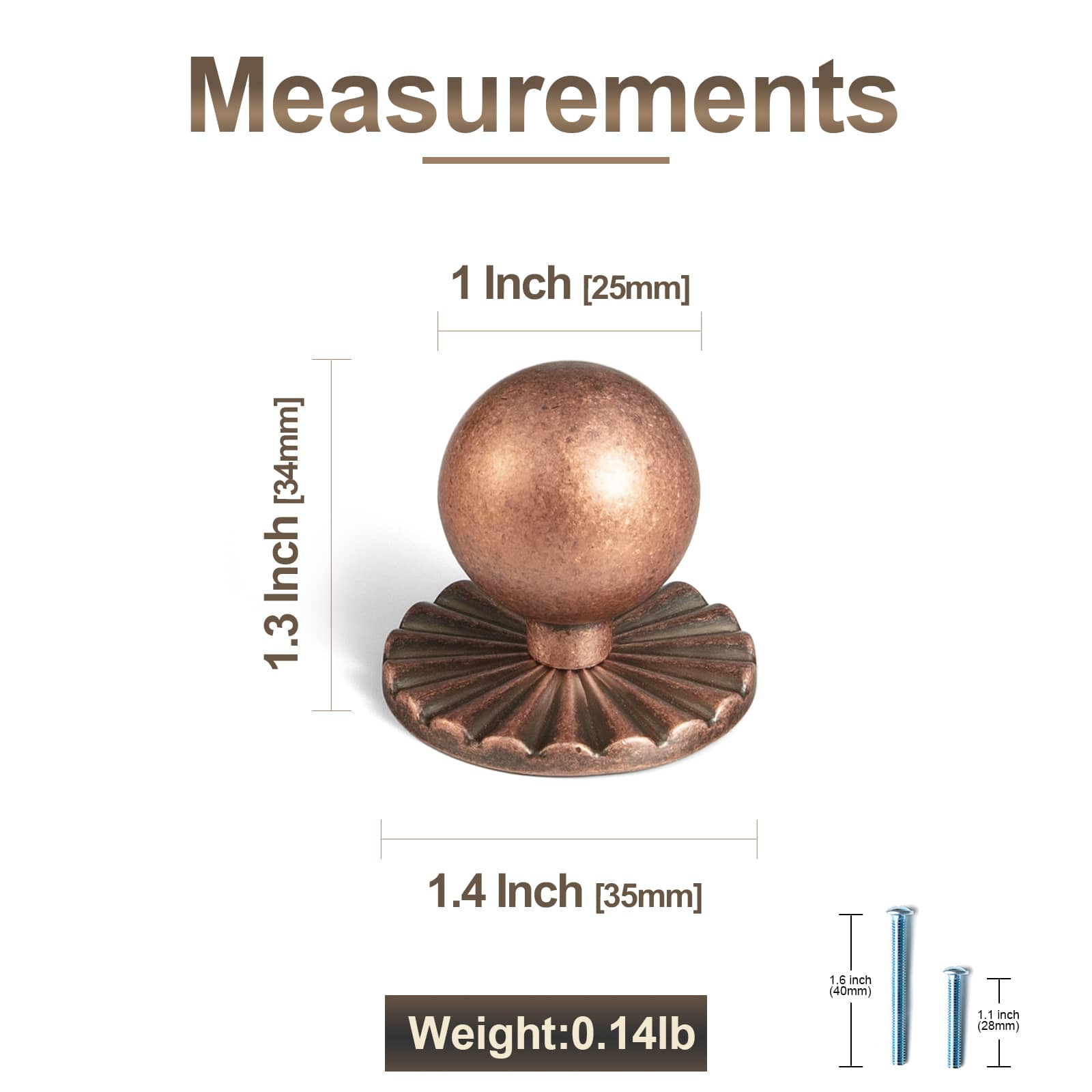Goo-Ki Round Cabinet Knobs with Back Plate Zinc Alloy Cabinet Handle with Long Back Plate