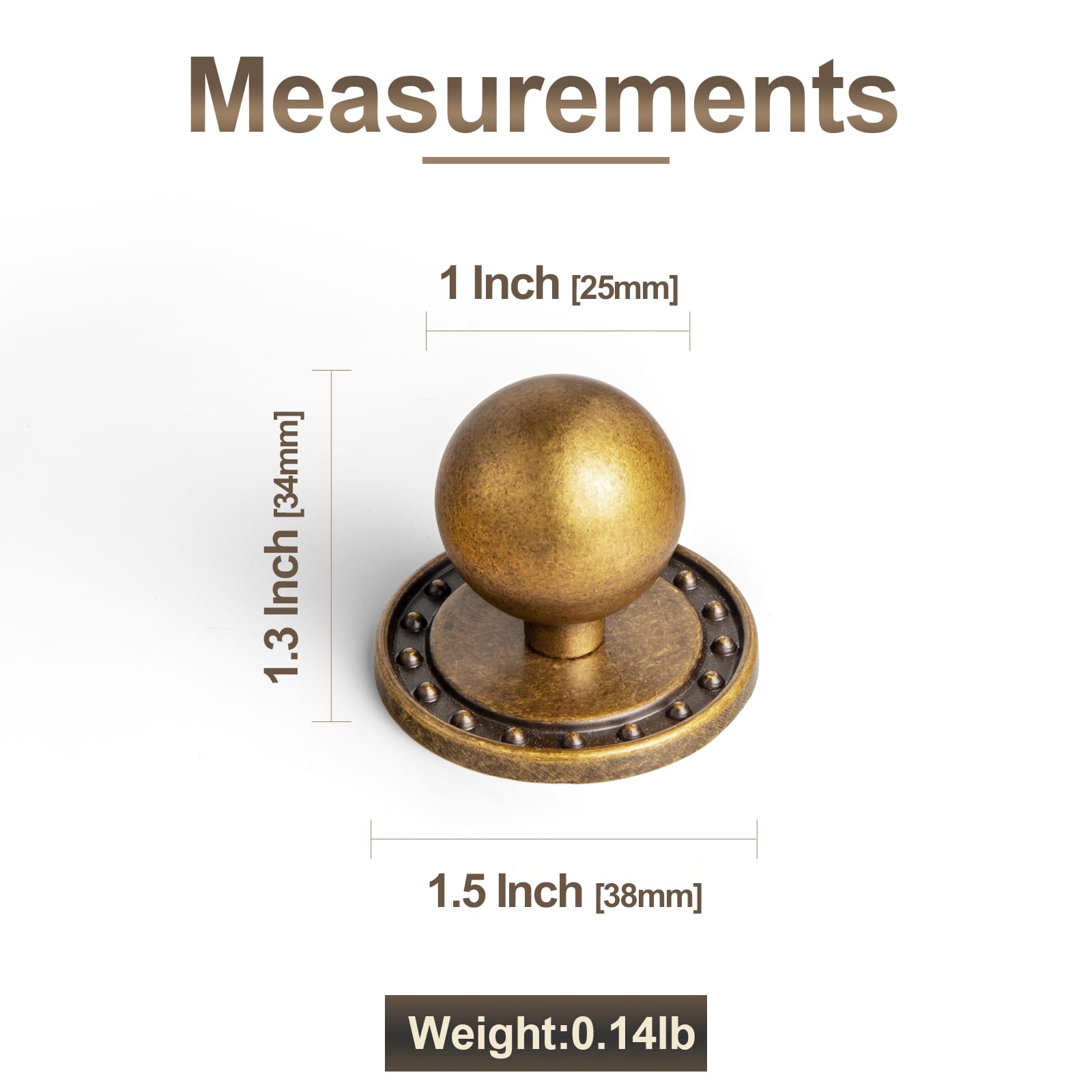 Goo-Ki Round Cabinet Knobs with Back Plate Zinc Alloy Cabinet Handle with Long Back Plate