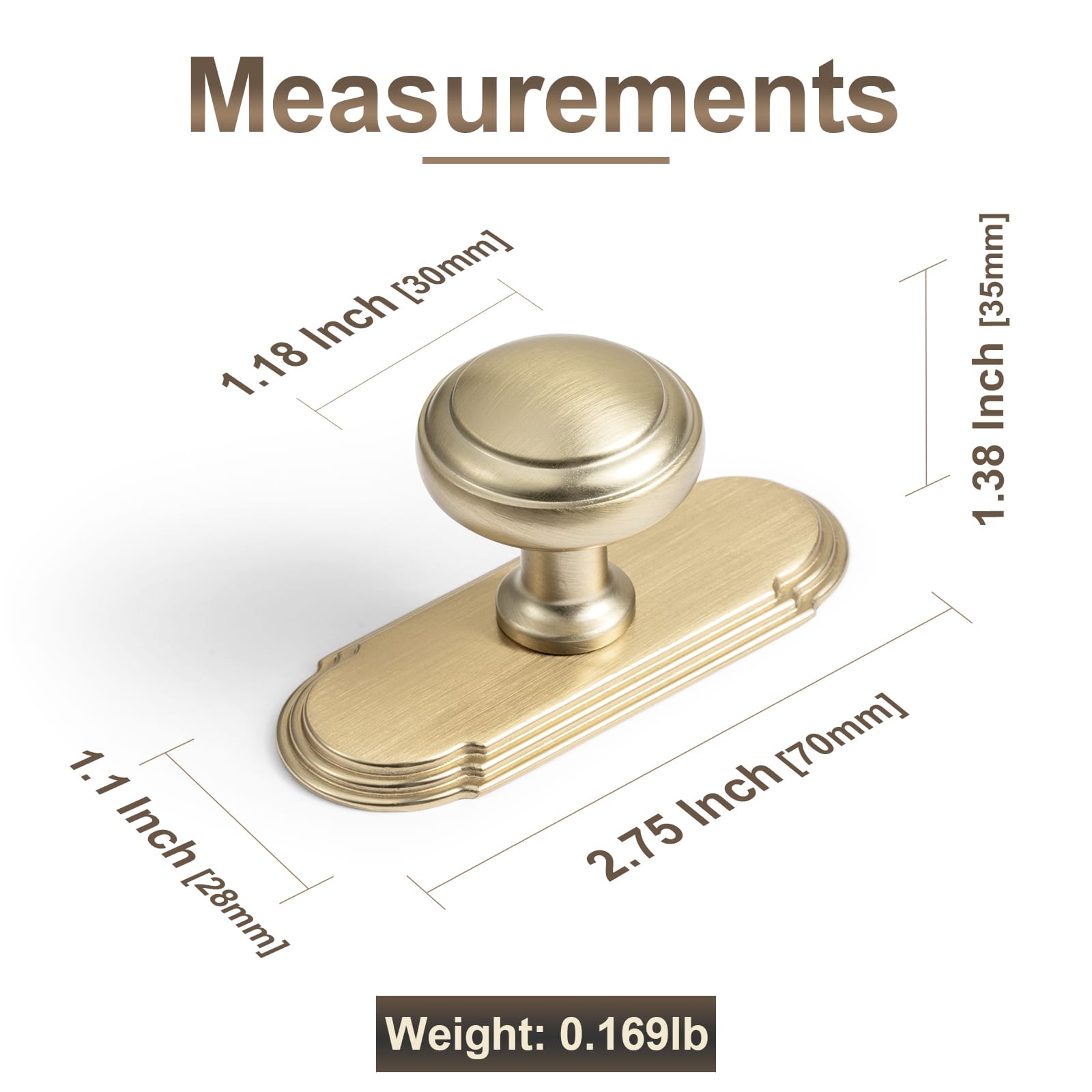 Goo-Ki Round Mushroom Cabinet Knobs, Solid Zinc Alloy Single Hole Drawer Knobs, Vintage Furniture Hardware