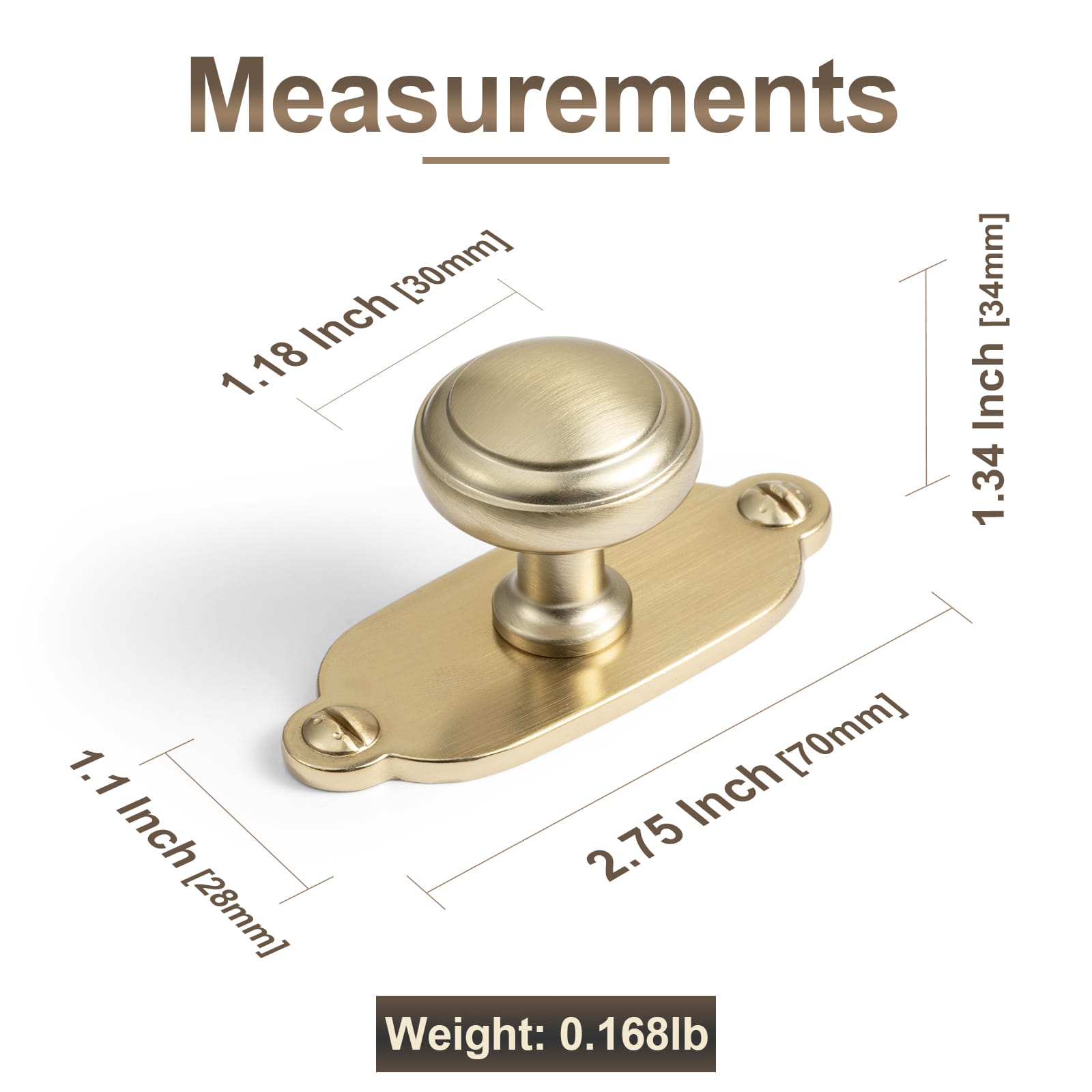 Goo-Ki Round Mushroom Cabinet Knobs, Solid Zinc Alloy Single Hole Drawer Knobs, Vintage Furniture Hardware
