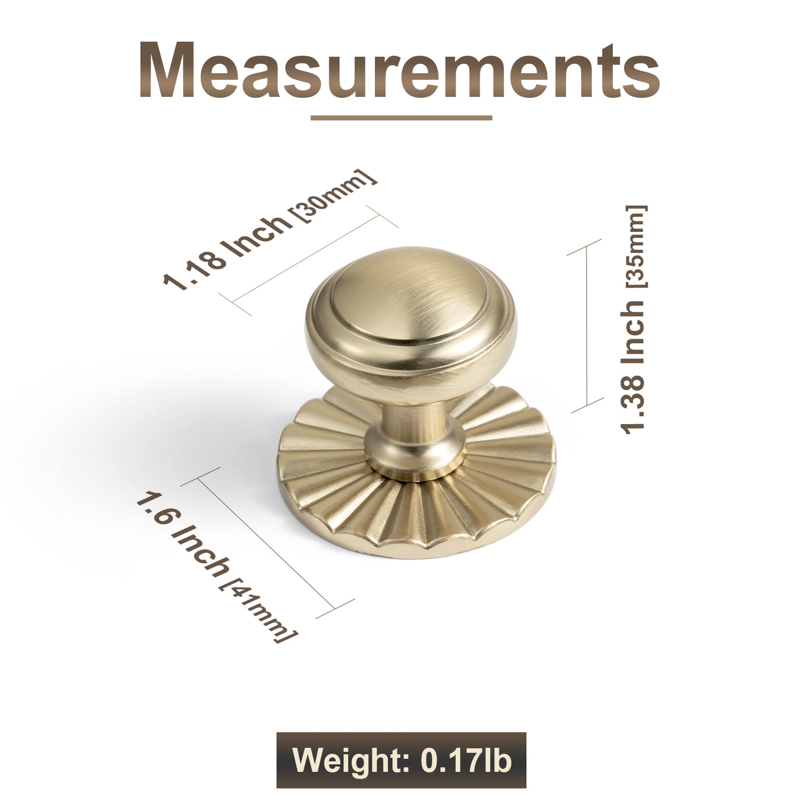 Goo-Ki Round Mushroom Cabinet Knobs, Solid Zinc Alloy Single Hole Drawer Knobs, Vintage Furniture Hardware