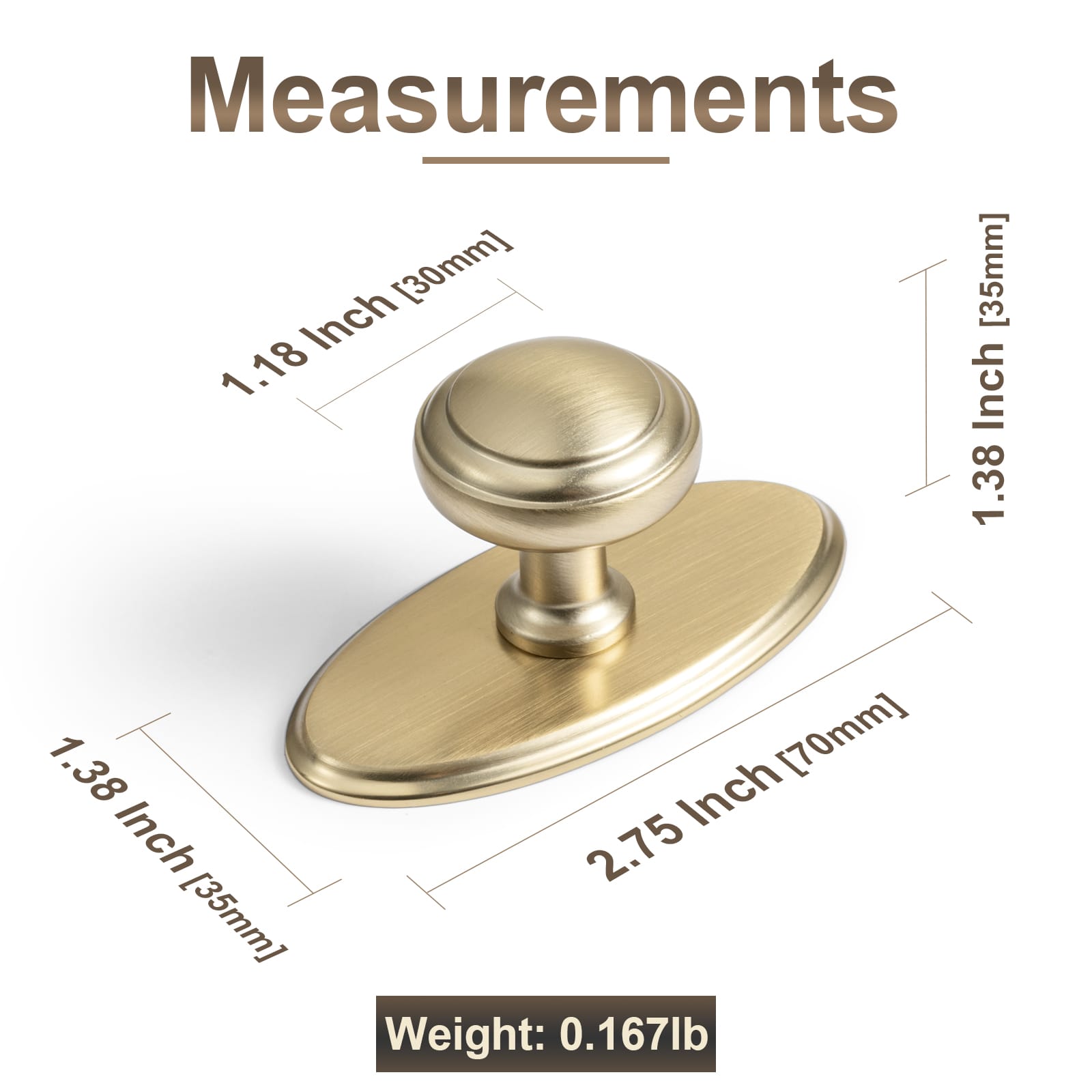 Goo-Ki Round Mushroom Cabinet Knobs, Solid Zinc Alloy Single Hole Drawer Knobs, Vintage Furniture Hardware