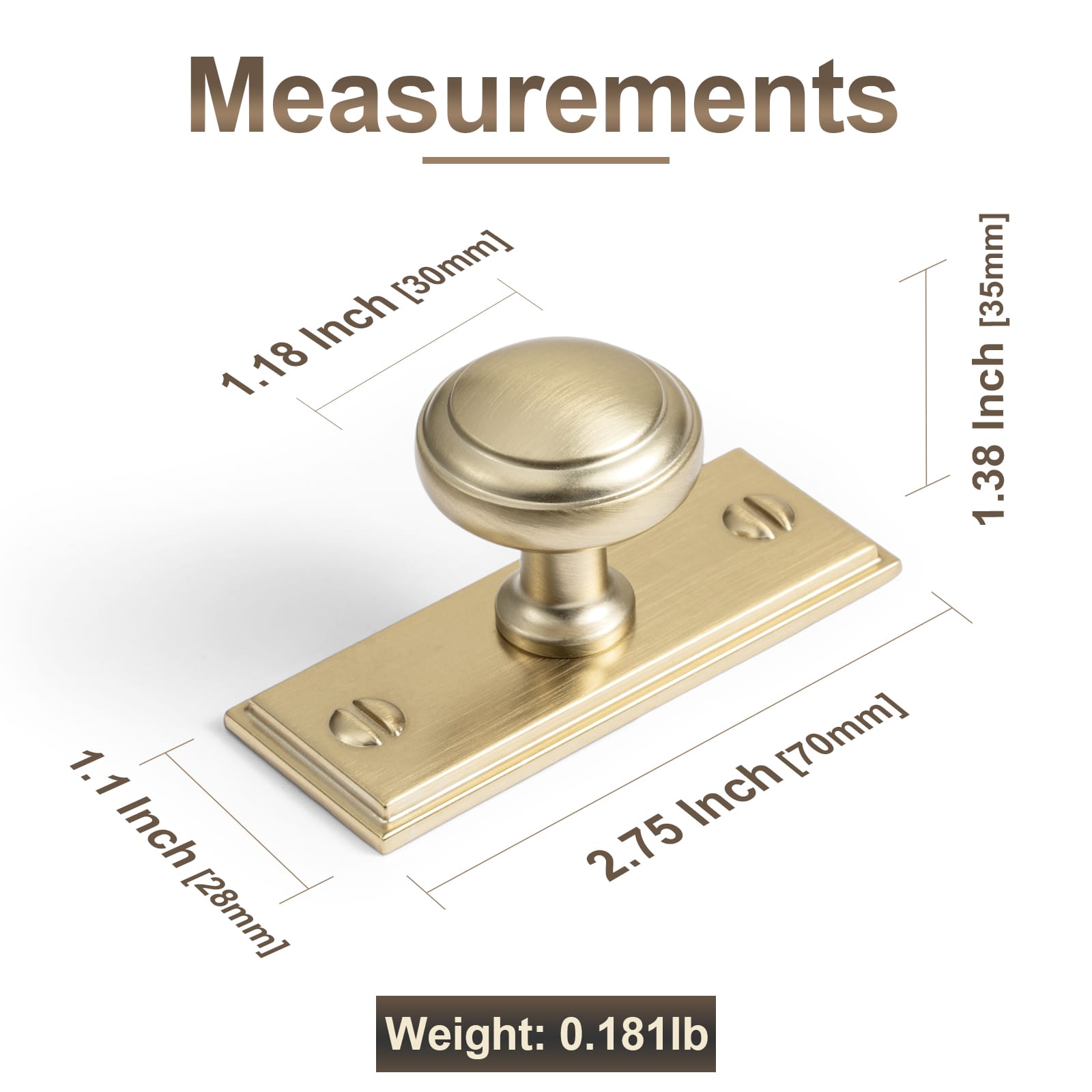 Goo-Ki Round Mushroom Cabinet Knobs, Solid Zinc Alloy Single Hole Drawer Knobs, Vintage Furniture Hardware